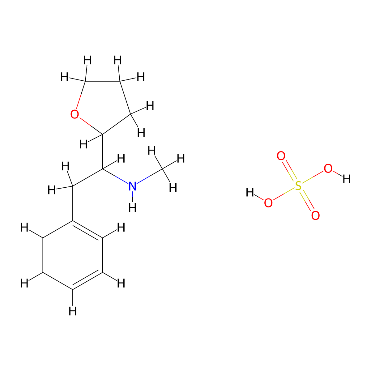 Methyl[1-(oxolan-2-yl)-2-phenylethyl]amine,sulfuricacid molecular structure, CAS 2247102-33-4