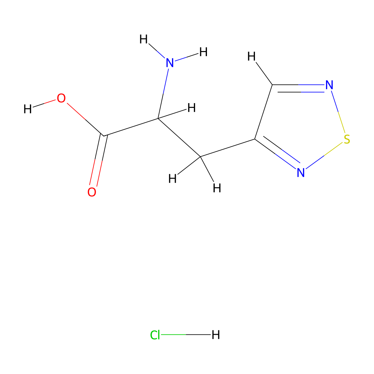 2-Amino-3-(1,2,5-thiadiazol-3-yl)propanoic acid hydrochloride molecular structure, CAS 2247102-37-8