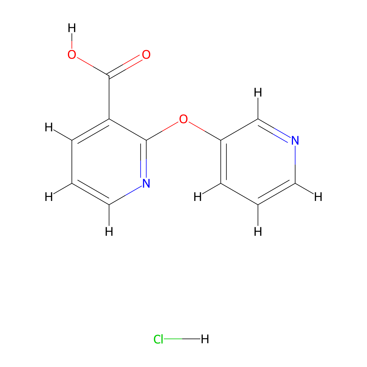 2-(Pyridin-3-yloxy)pyridine-3-carboxylic acid hydrochloride molecular structure, CAS 2247102-38-9