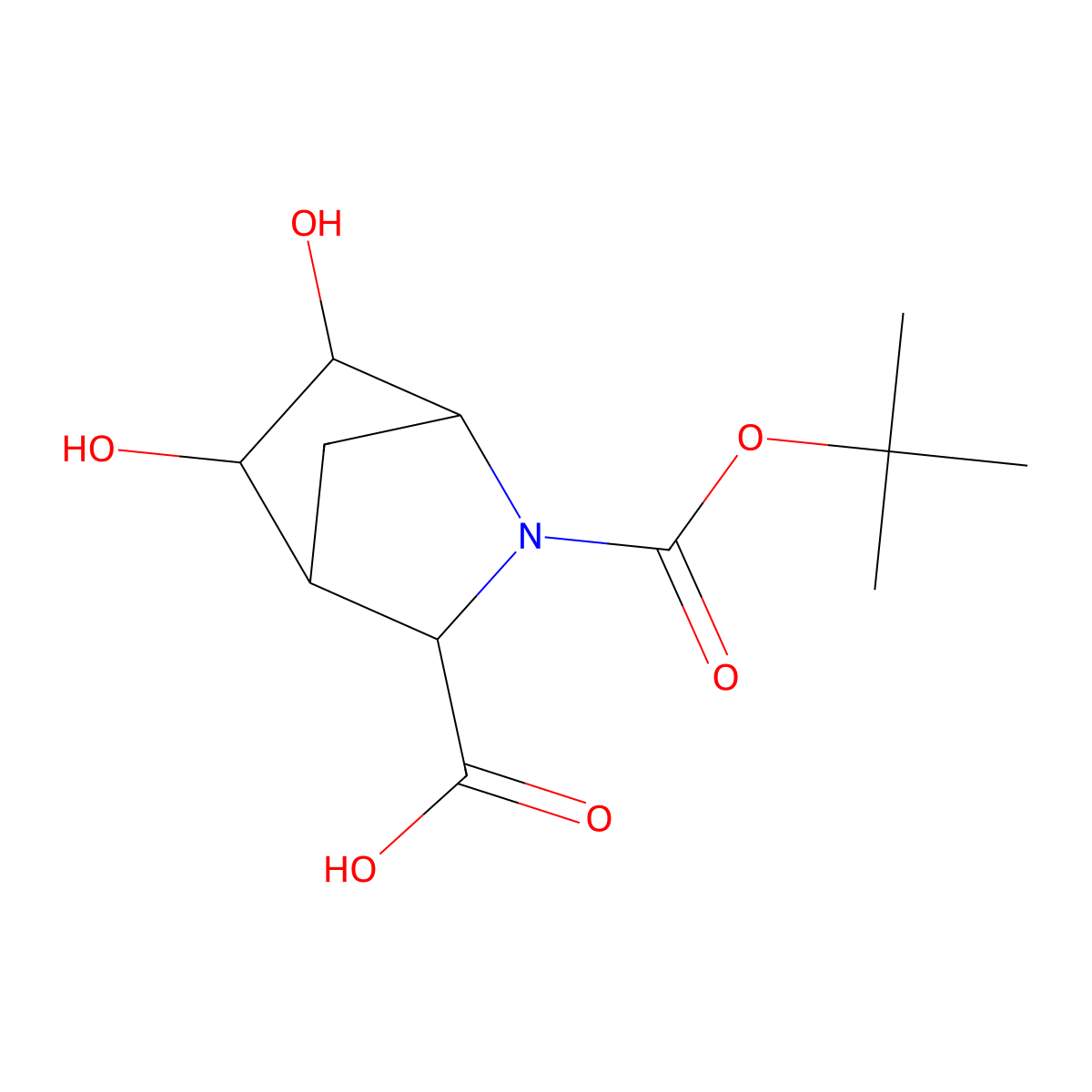 2-[(Tert-butoxy)carbonyl]-5,6-dihydroxy-2-azabicyclo[2.2.1]heptane-3-carboxylic acid molecular structure, CAS 2247102-39-0
