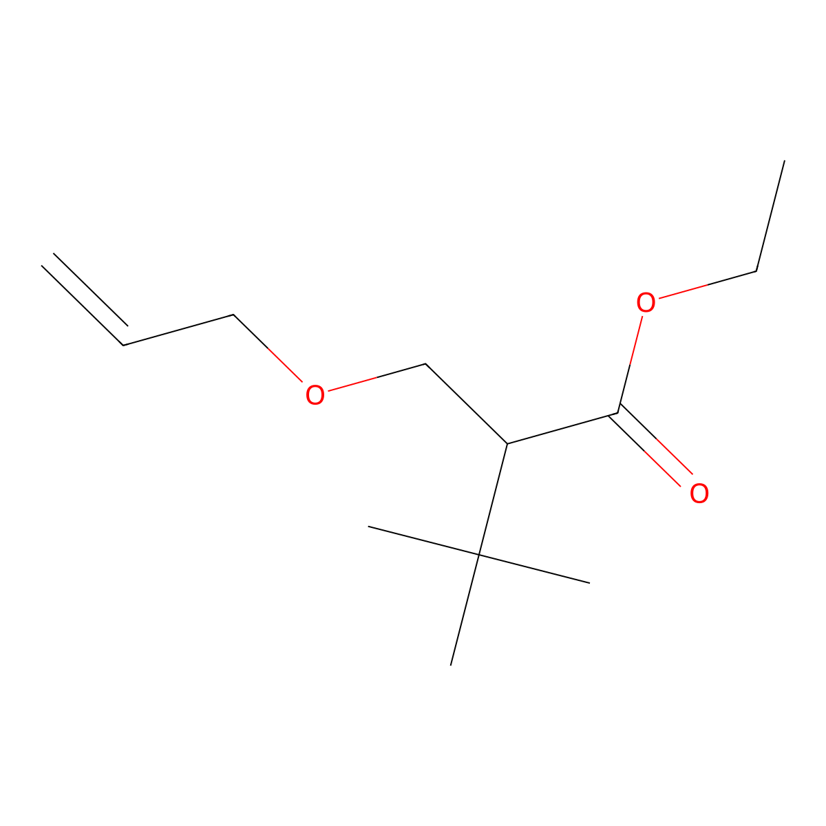 Ethyl 3,3-dimethyl-2-[(prop-2-en-1-yloxy)methyl]butanoate molecular structure, CAS 2247102-43-6