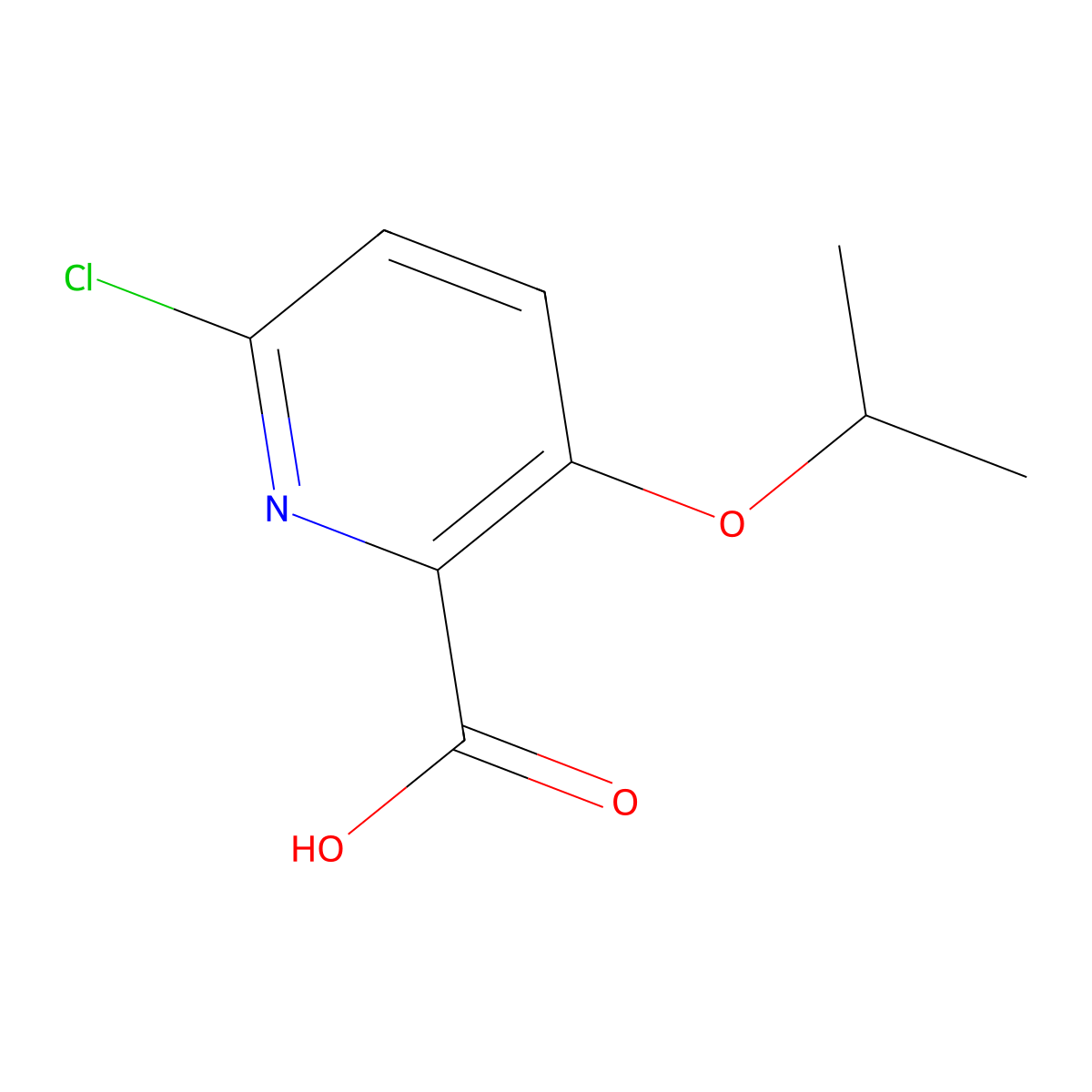 6-Chloro-3-(propan-2-yloxy)pyridine-2-carboxylic acid molecular structure, CAS 2247102-44-7