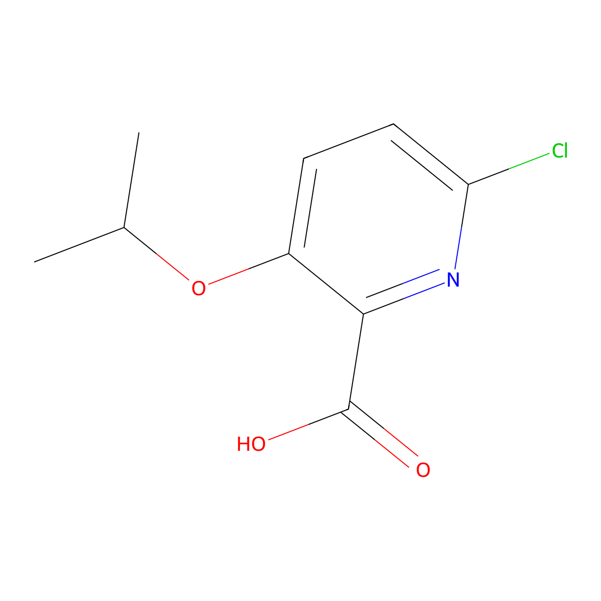 6-Chloro-3-(propan-2-yloxy)pyridine-2-carboxylic acid molecular structure, CAS 2247102-44-7