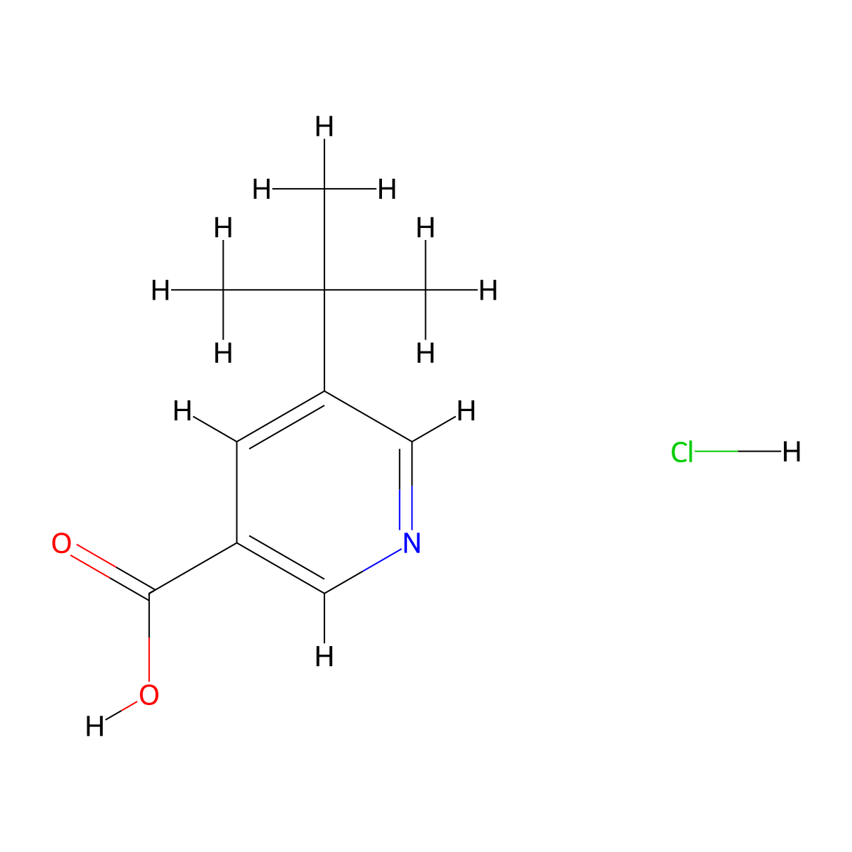 5-Tert-butylpyridine-3-carboxylic acid hydrochloride molecular structure, CAS 2247102-47-0