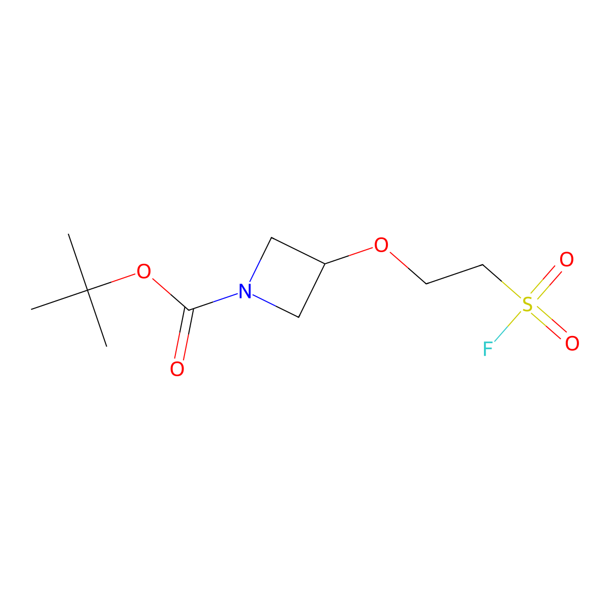 Tert-butyl 3-[2-(fluorosulfonyl)ethoxy]azetidine-1-carboxylate molecular structure, CAS 2247102-54-9