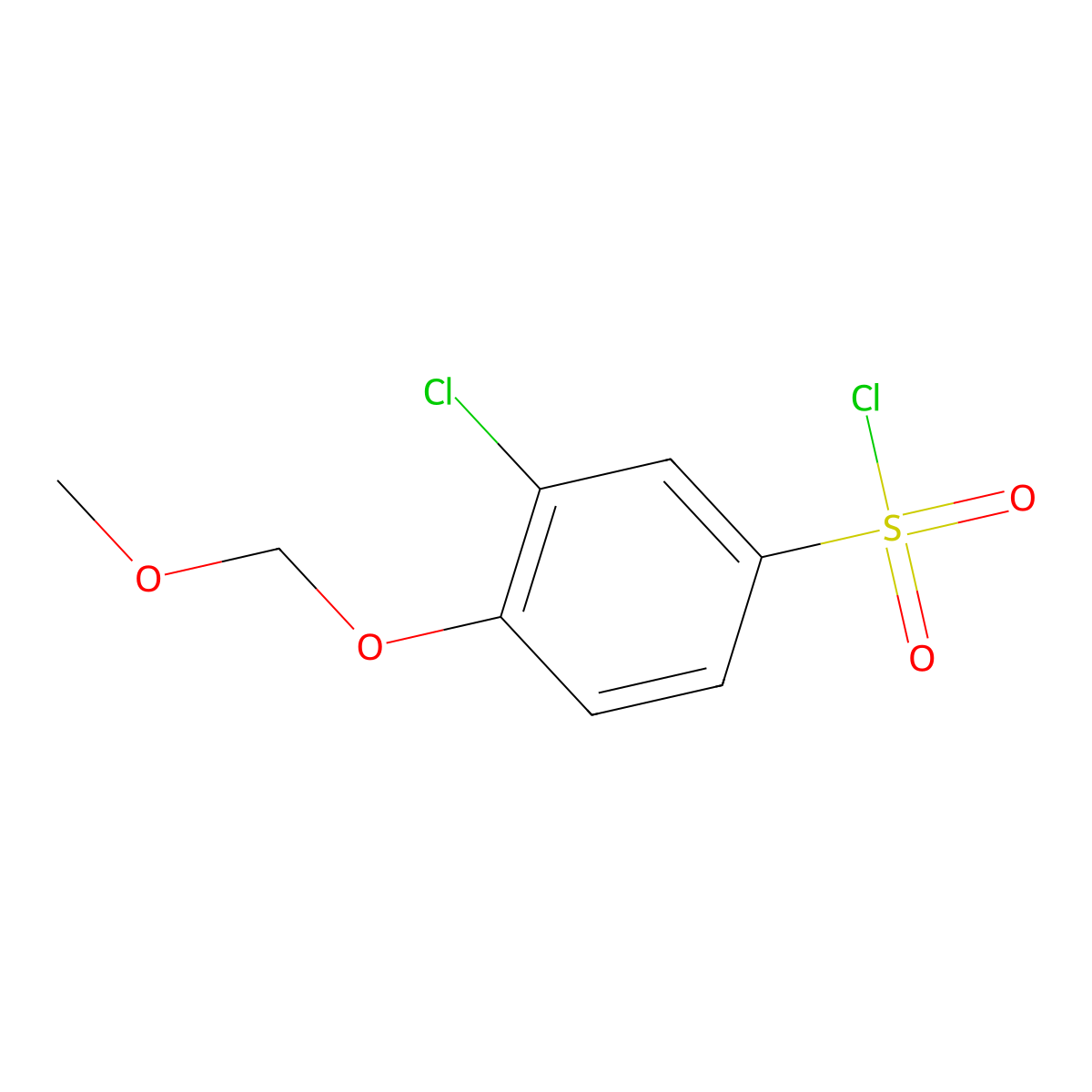 3-Chloro-4-(methoxymethoxy)benzene-1-sulfonyl chloride molecular structure, CAS 2247102-58-3
