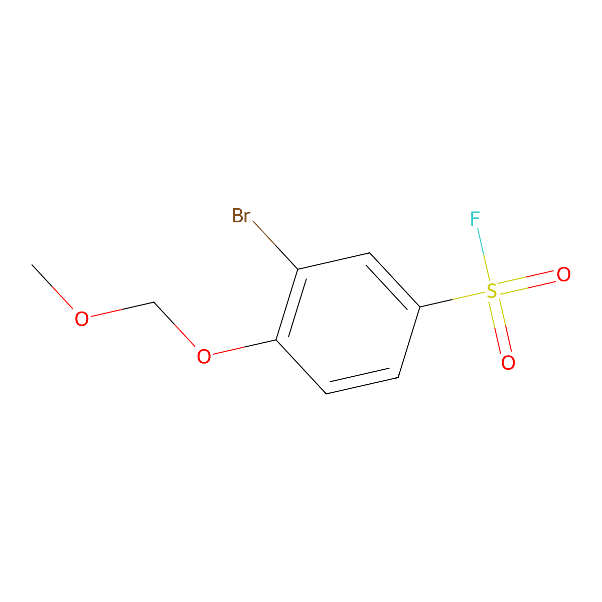 3-Bromo-4-(methoxymethoxy)benzene-1-sulfonyl fluoride molecular structure, CAS 2247102-63-0