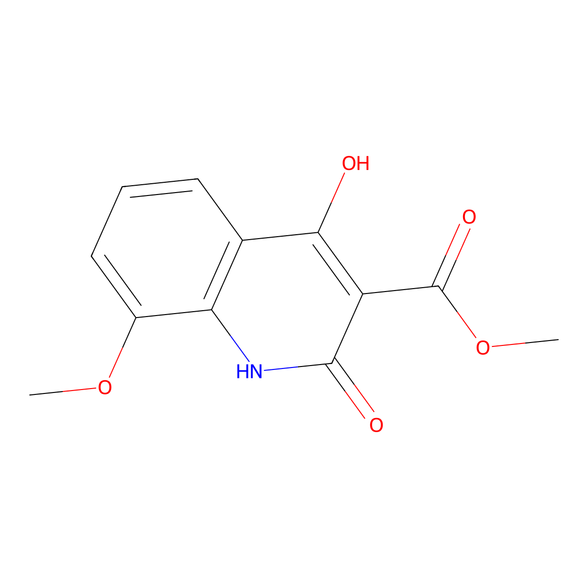 Methyl 2,4-dihydroxy-8-methoxyquinoline-3-carboxylate molecular structure, CAS 2247102-64-1