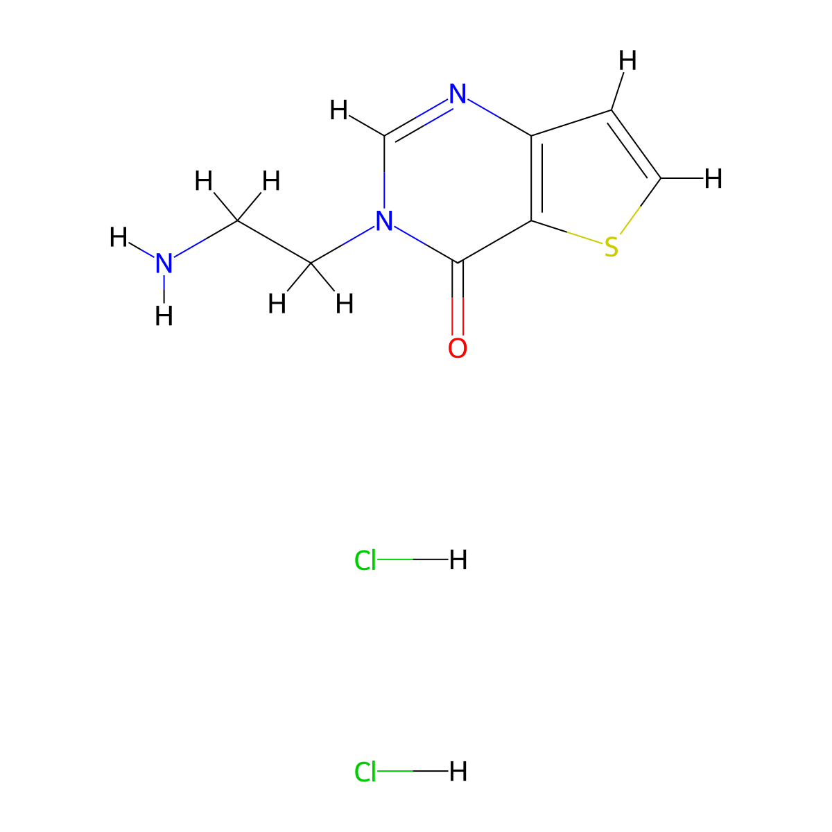 3-(2-aminoethyl)-3H,4H-thieno(3,2-d)pyrimidin-4-one dihydrochloride molecular structure, CAS 2247102-69-6