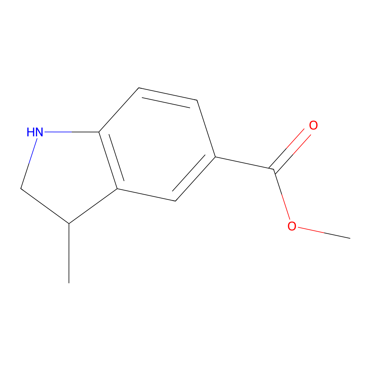 methyl 3-methyl-2,3-dihydro-1H-indole-5-carboxylate molecular structure, CAS 2247102-70-9