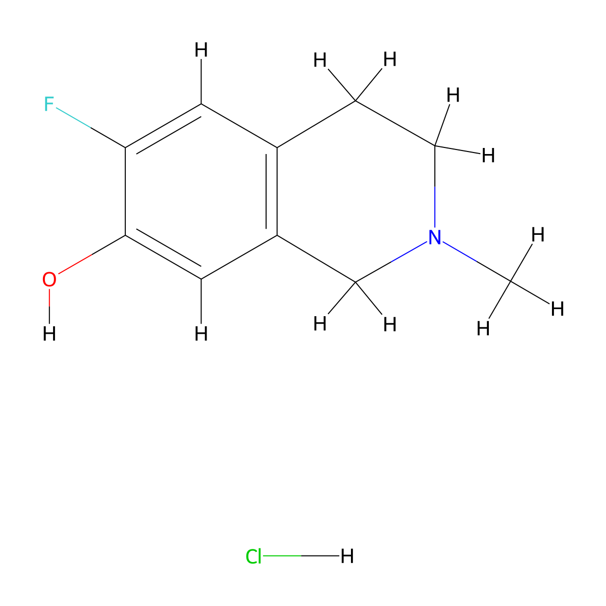 6-Fluoro-2-methyl-1,2,3,4-tetrahydroisoquinolin-7-ol hydrochloride molecular structure, CAS 2247102-74-3