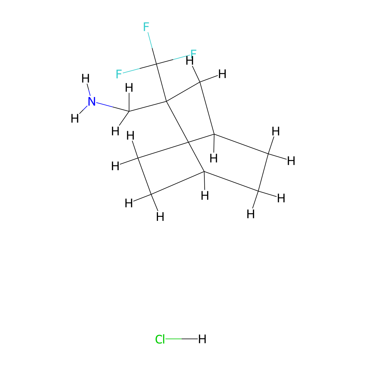(2-(Trifluoromethyl)bicyclo(2.2.2)octan-2-yl)methanamine hydrochloride molecular structure, CAS 2247102-85-6