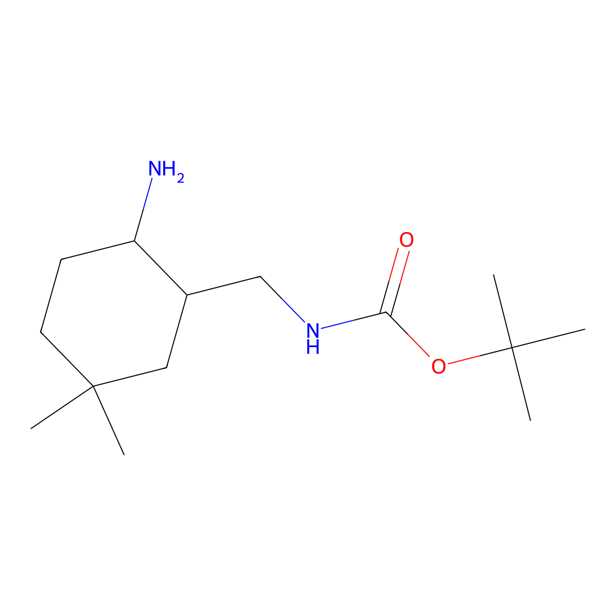 Tert-butyl N-[(2-amino-5,5-dimethylcyclohexyl)methyl]carbamate molecular structure, CAS 2247102-86-7