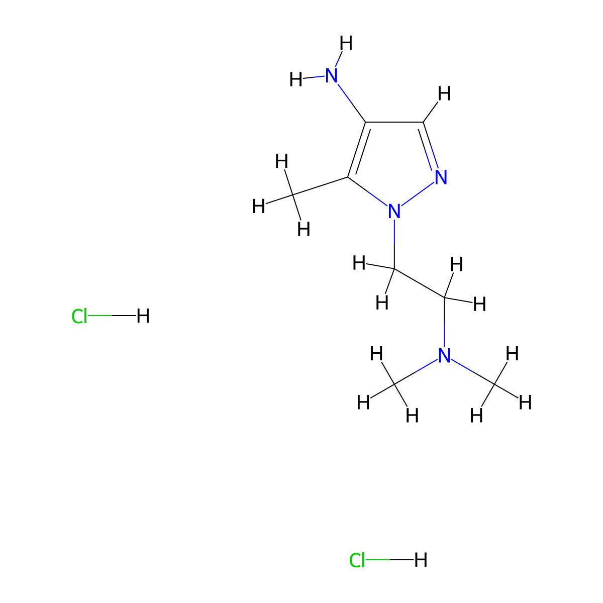 1-[2-(dimethylamino)ethyl]-5-methyl-1H-pyrazol-4-amine dihydrochloride molecular structure, CAS 2247102-94-7