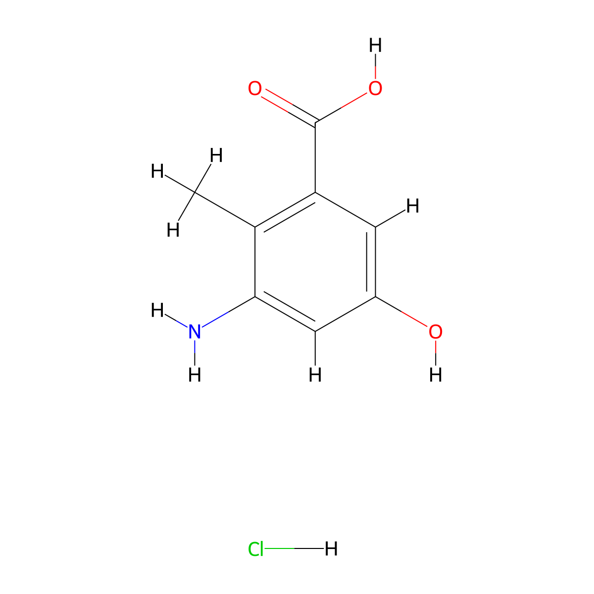 3-Amino-5-hydroxy-2-methylbenzoic acid hydrochloride molecular structure, CAS 2247102-96-9
