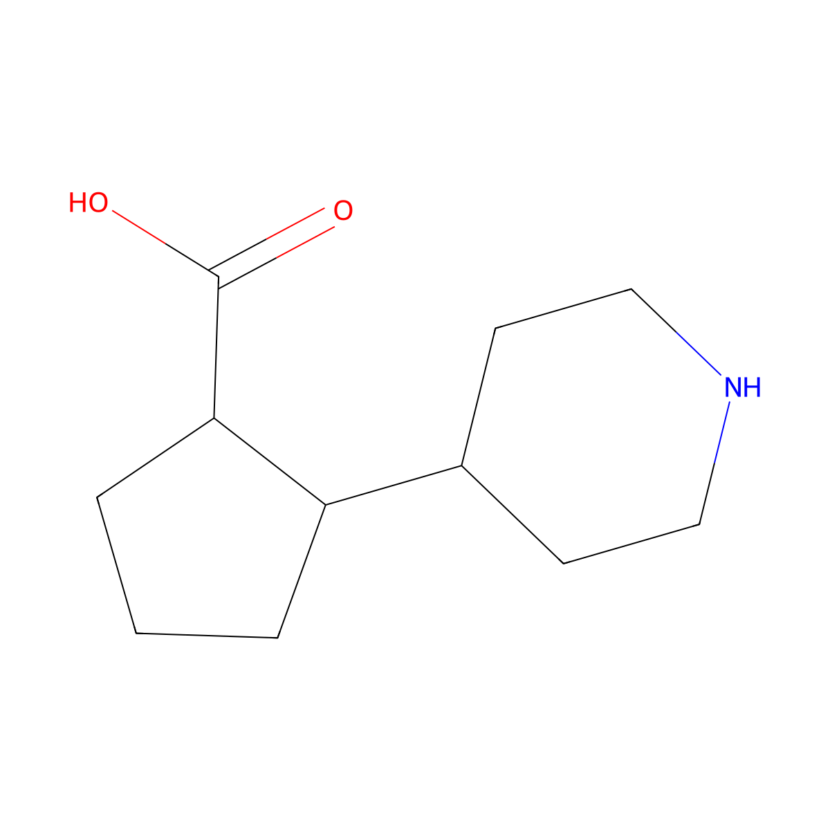 2-(Piperidin-4-yl)cyclopentane-1-carboxylic acid molecular structure, CAS 2247103-00-8