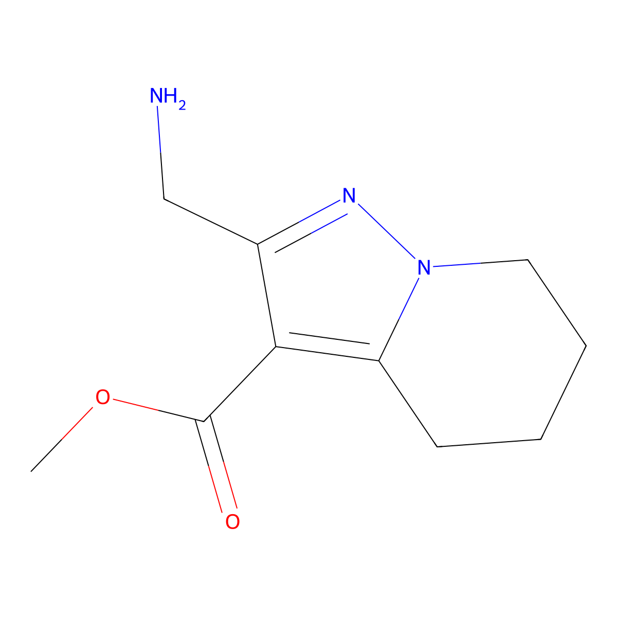 methyl2-(aminomethyl)-4H,5H,6H,7H-pyrazolo[1,5-a]pyridine-3-carboxylate molecular structure, CAS 2247103-03-1