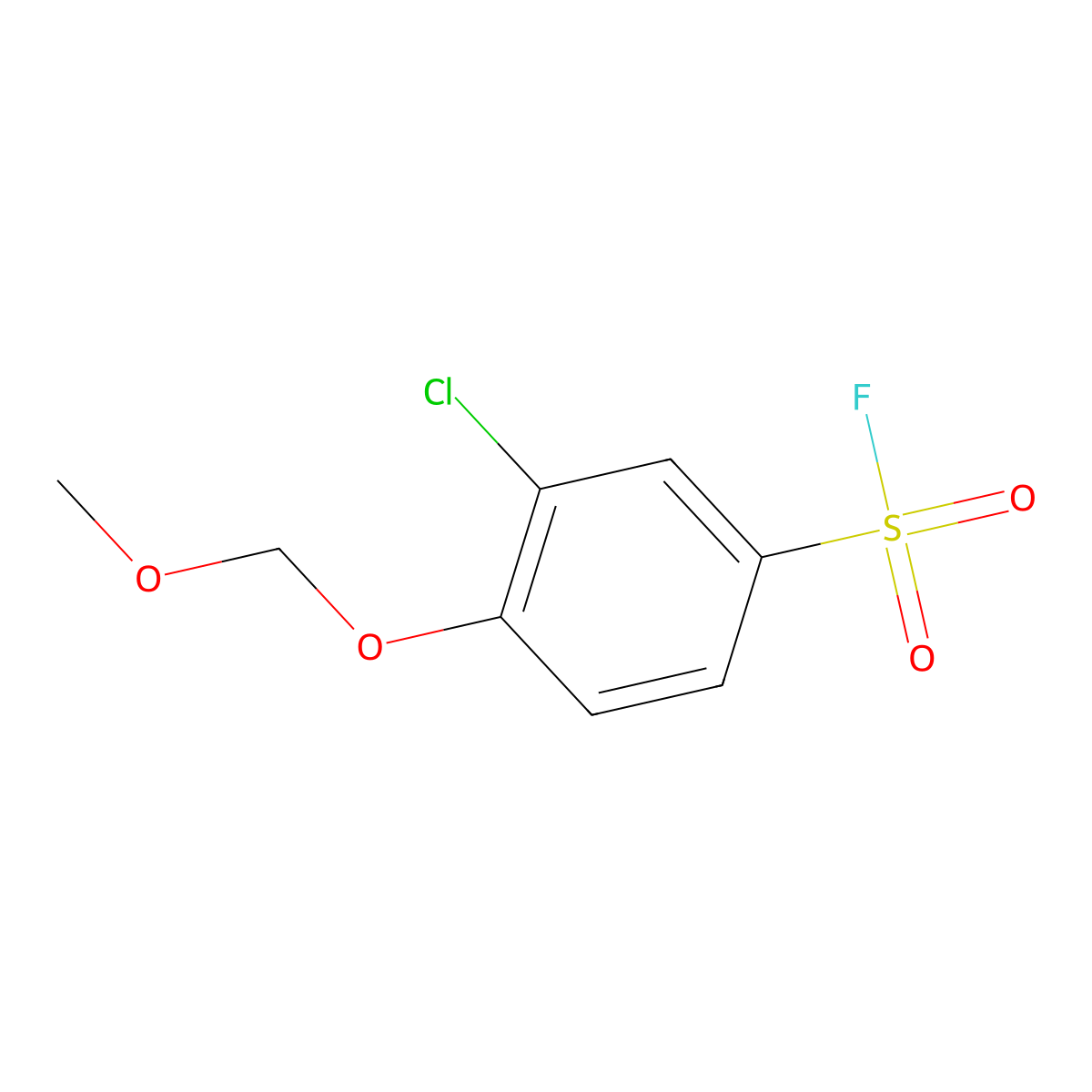 3-Chloro-4-(methoxymethoxy)benzene-1-sulfonyl fluoride molecular structure, CAS 2247103-07-5