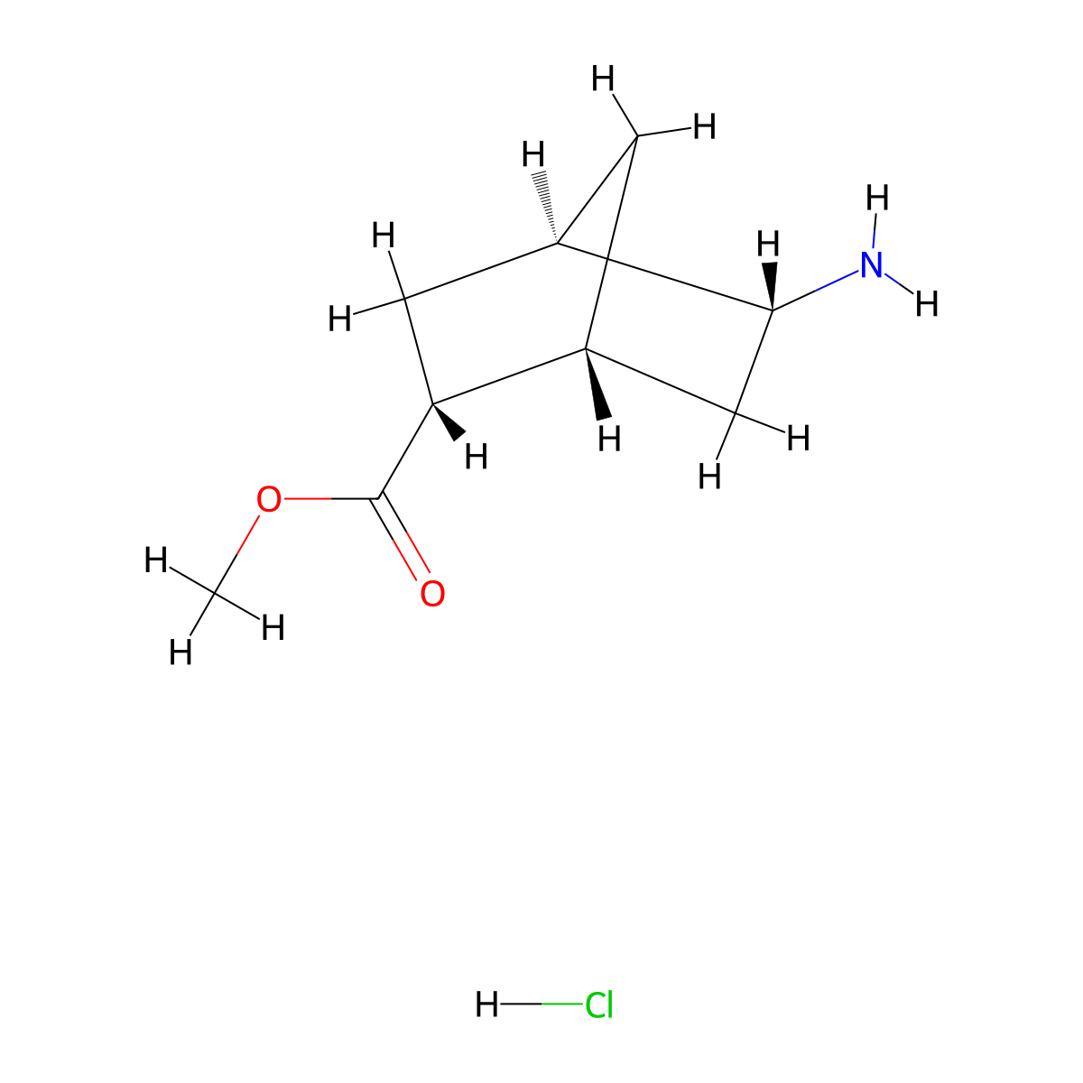 rac-methyl (1R,2R,4R,5R)-5-aminobicyclo(2.2.1)heptane-2-carboxylate hydrochloride molecular structure, CAS 2247103-21-3