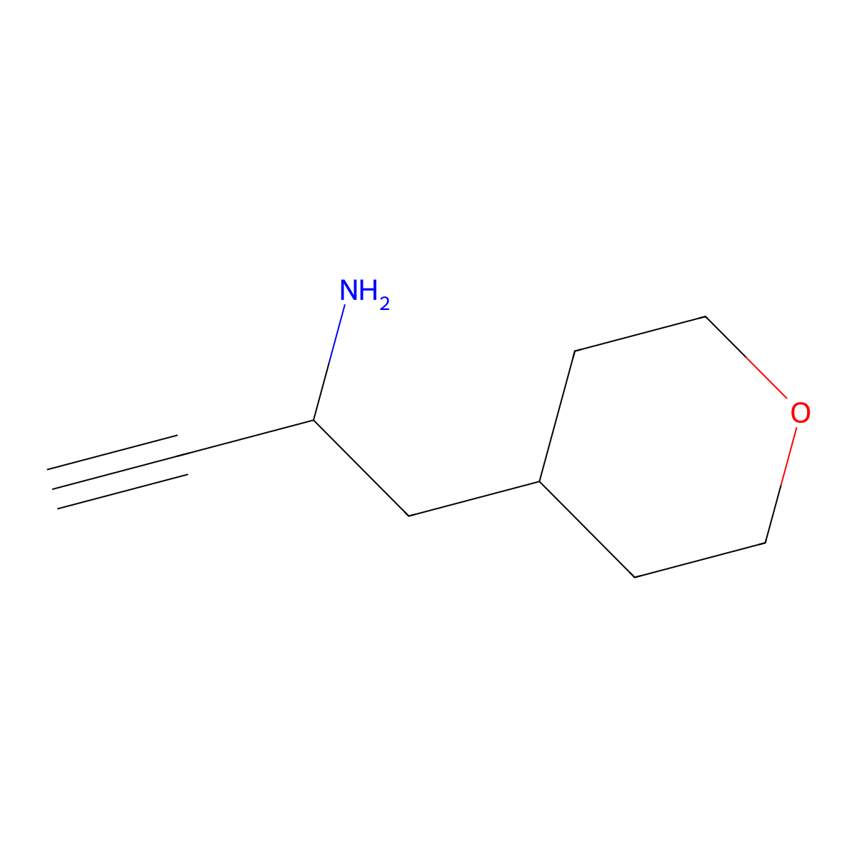 1-(Oxan-4-yl)but-3-yn-2-amine molecular structure, CAS 2247103-23-5