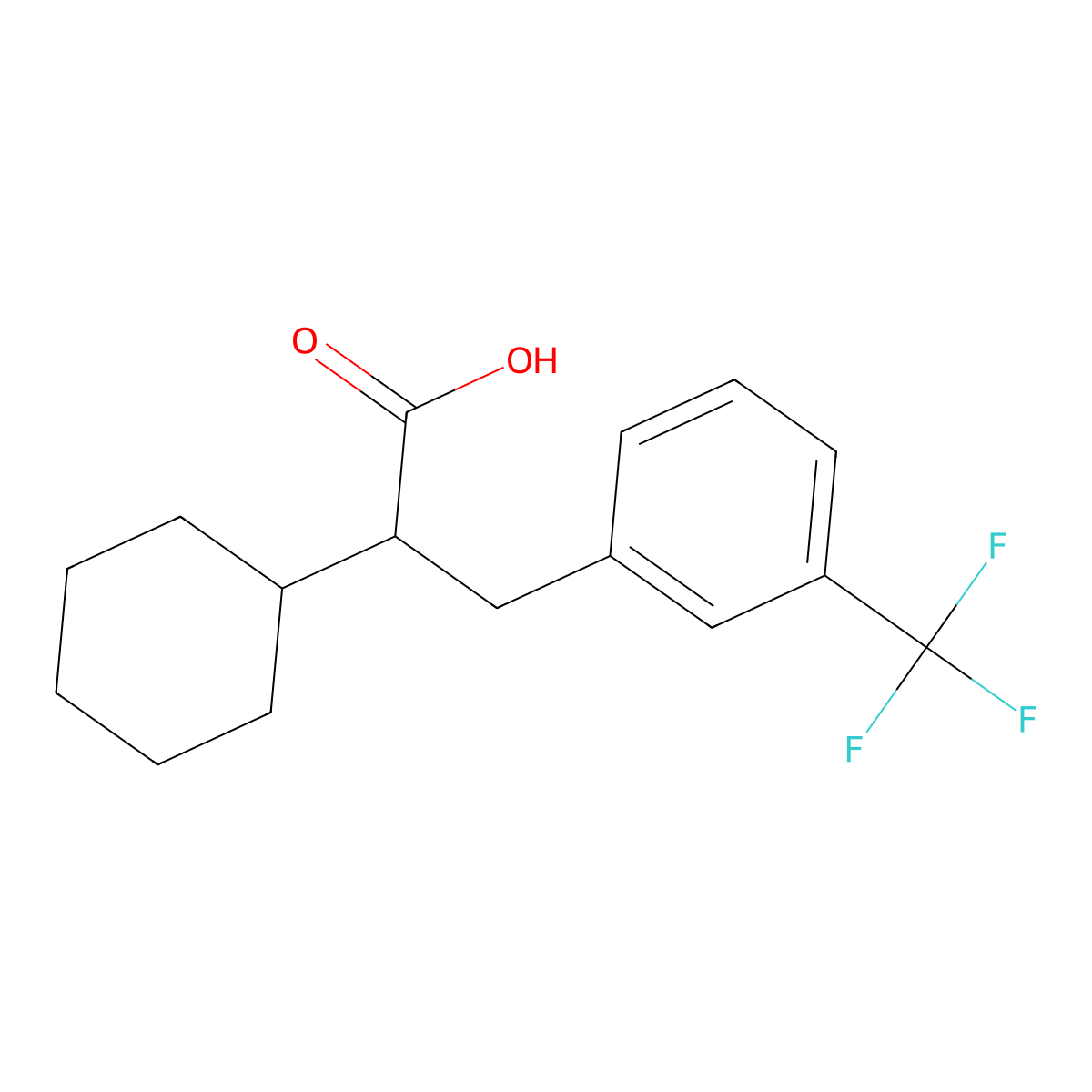 2-Cyclohexyl-3-[3-(trifluoromethyl)phenyl]propanoic acid molecular structure, CAS 2247103-25-7