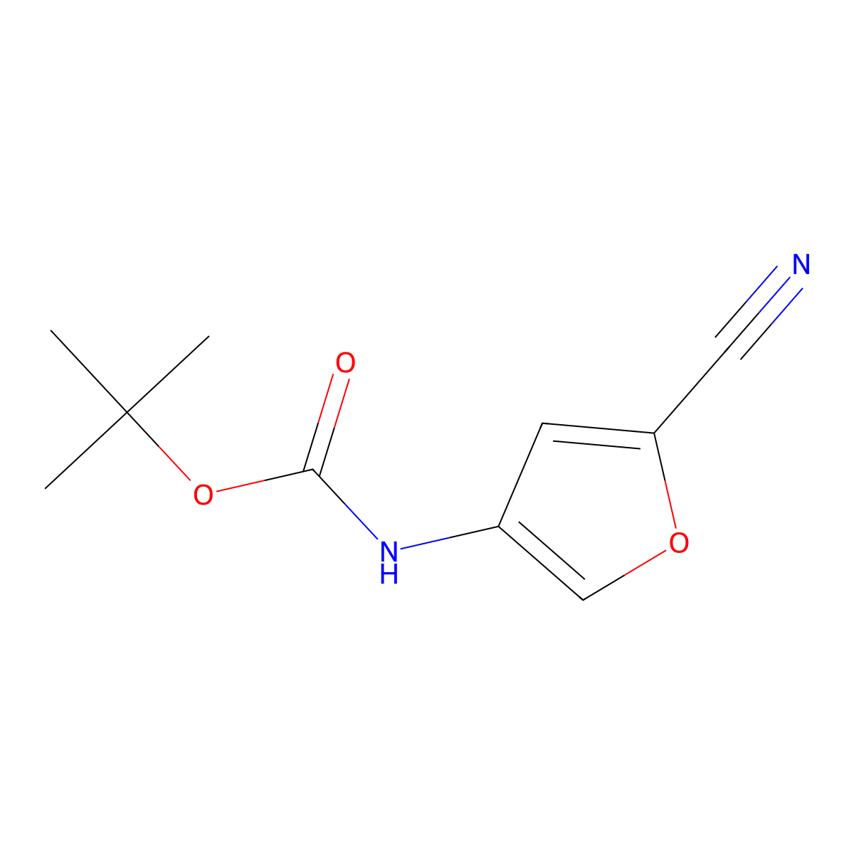 Tert-butyl N-(5-cyanofuran-3-yl)carbamate molecular structure, CAS 2247103-29-1