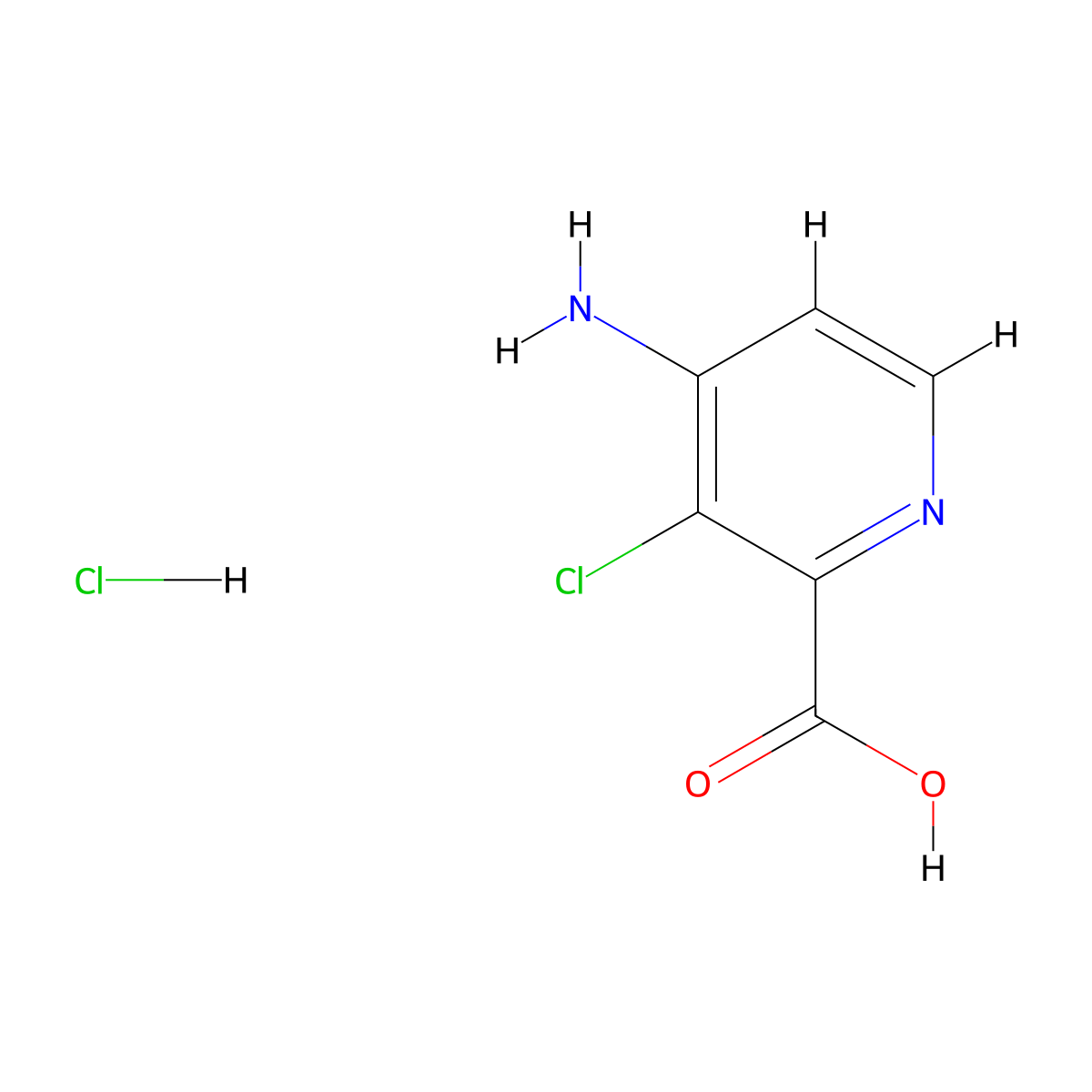 4-Amino-3-chloropyridine-2-carboxylic acid hydrochloride molecular structure, CAS 2247103-38-2