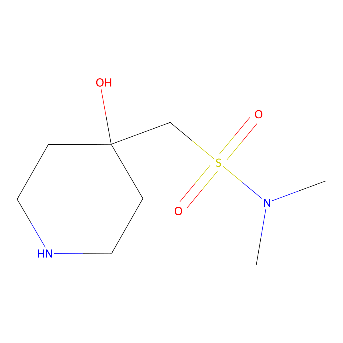 1-(4-Hydroxypiperidin-4-yl)-N,N-dimethylmethanesulfonamide molecular structure, CAS 2247103-41-7
