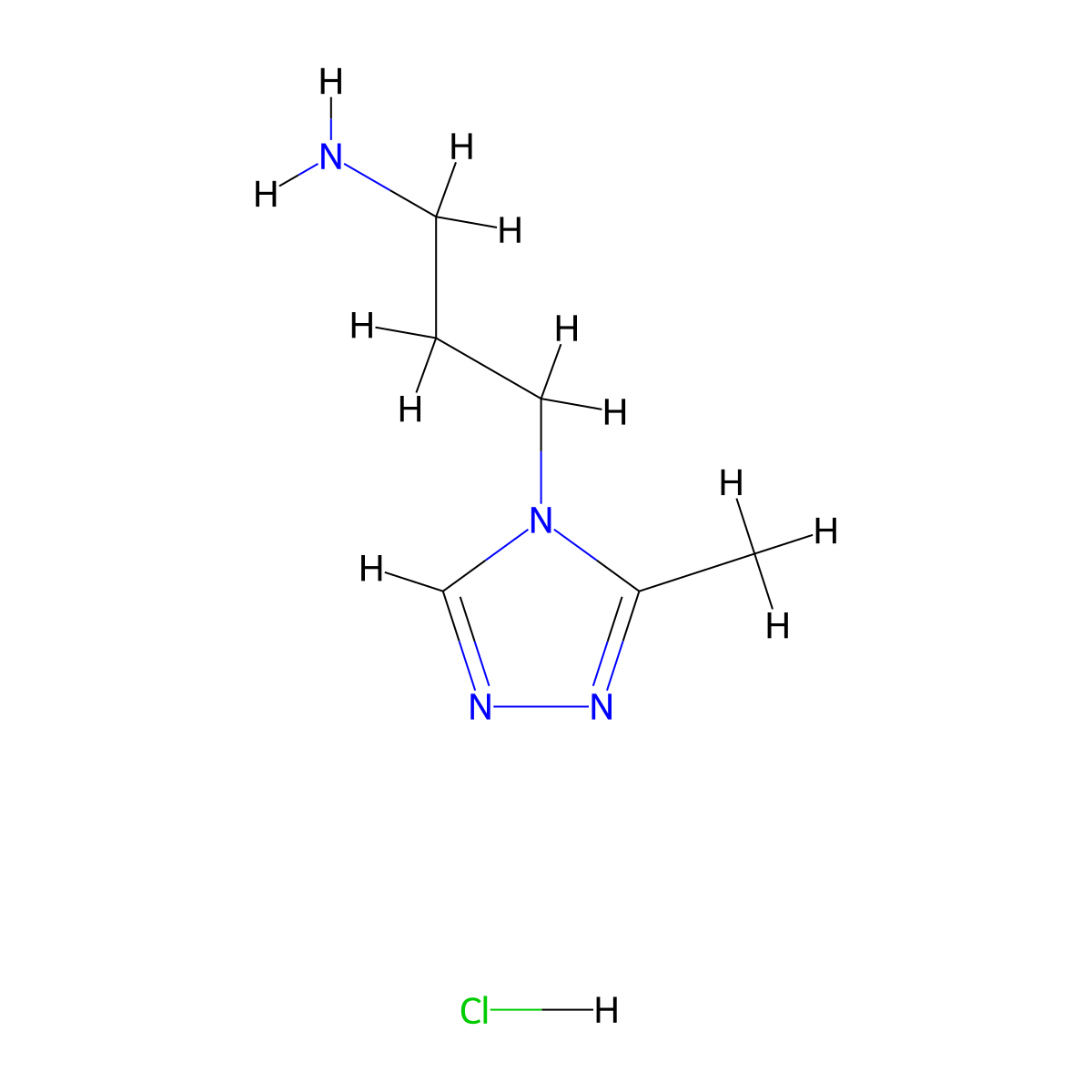 3-(3-methyl-4H-1,2,4-triazol-4-yl)propan-1-amine 1.55*hydrochloride molecular structure, CAS 2247103-42-8