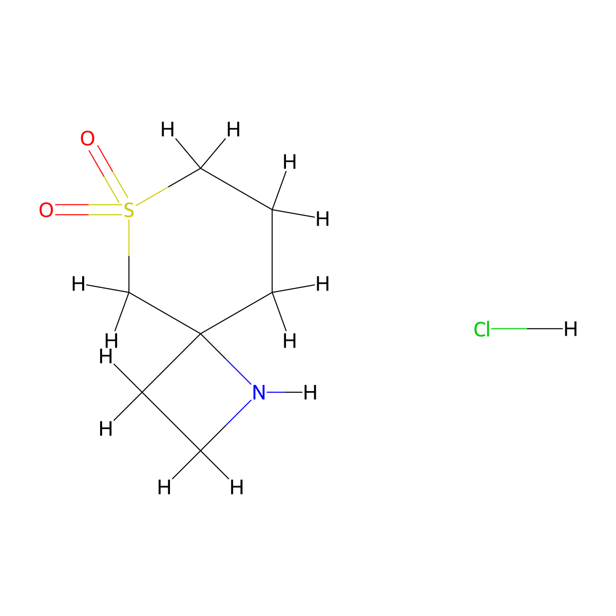 6-Thia-1-azaspiro[3.5]nonane 6,6-dioxide hydrochloride molecular structure, CAS 2247103-48-4