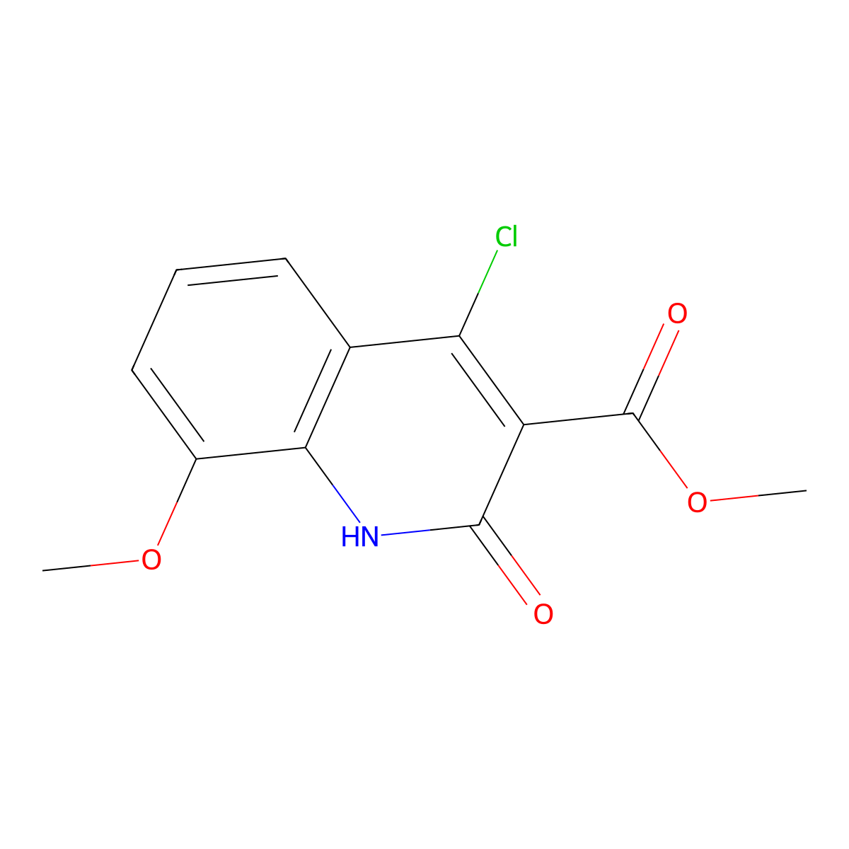 Methyl 4-chloro-8-methoxy-2-oxo-1,2-dihydroquinoline-3-carboxylate molecular structure, CAS 2247103-56-4