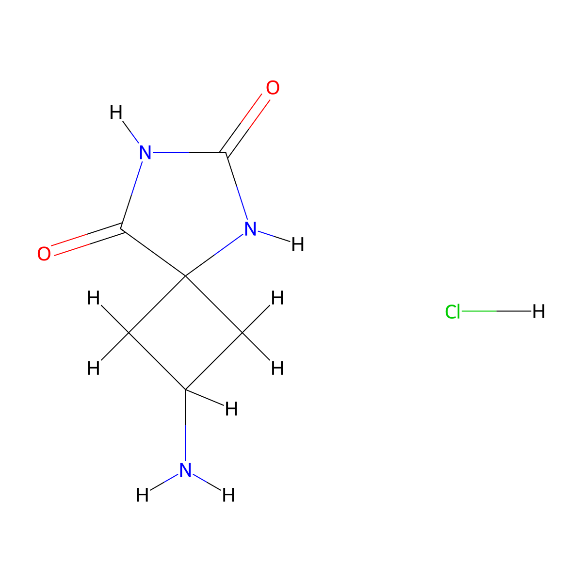 2-Amino-5,7-diazaspiro(3.4)octane-6,8-dione hydrochloride molecular structure, CAS 2247103-57-5