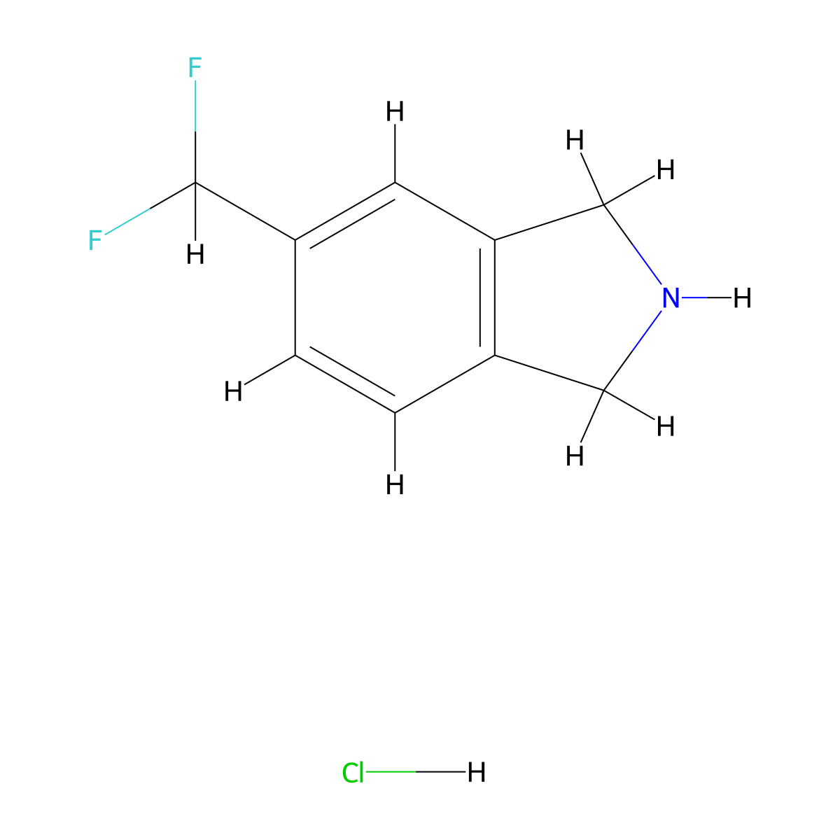 5-(difluoromethyl)-2,3-dihydro-1H-isoindole hydrochloride molecular structure, CAS 2247103-60-0