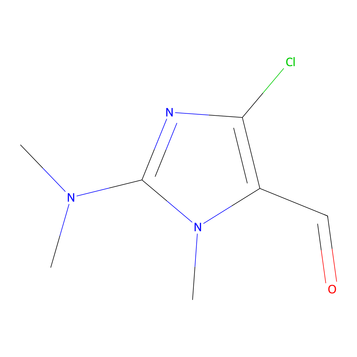 4-chloro-2-(dimethylamino)-1-methyl-1H-imidazole-5-carbaldehyde molecular structure, CAS 2247103-64-4