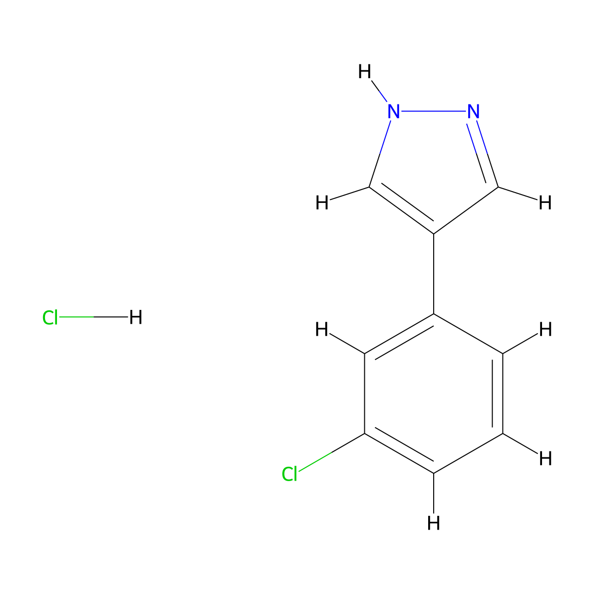4-(3-chlorophenyl)-1H-pyrazole hydrochloride molecular structure, CAS 2247103-69-9