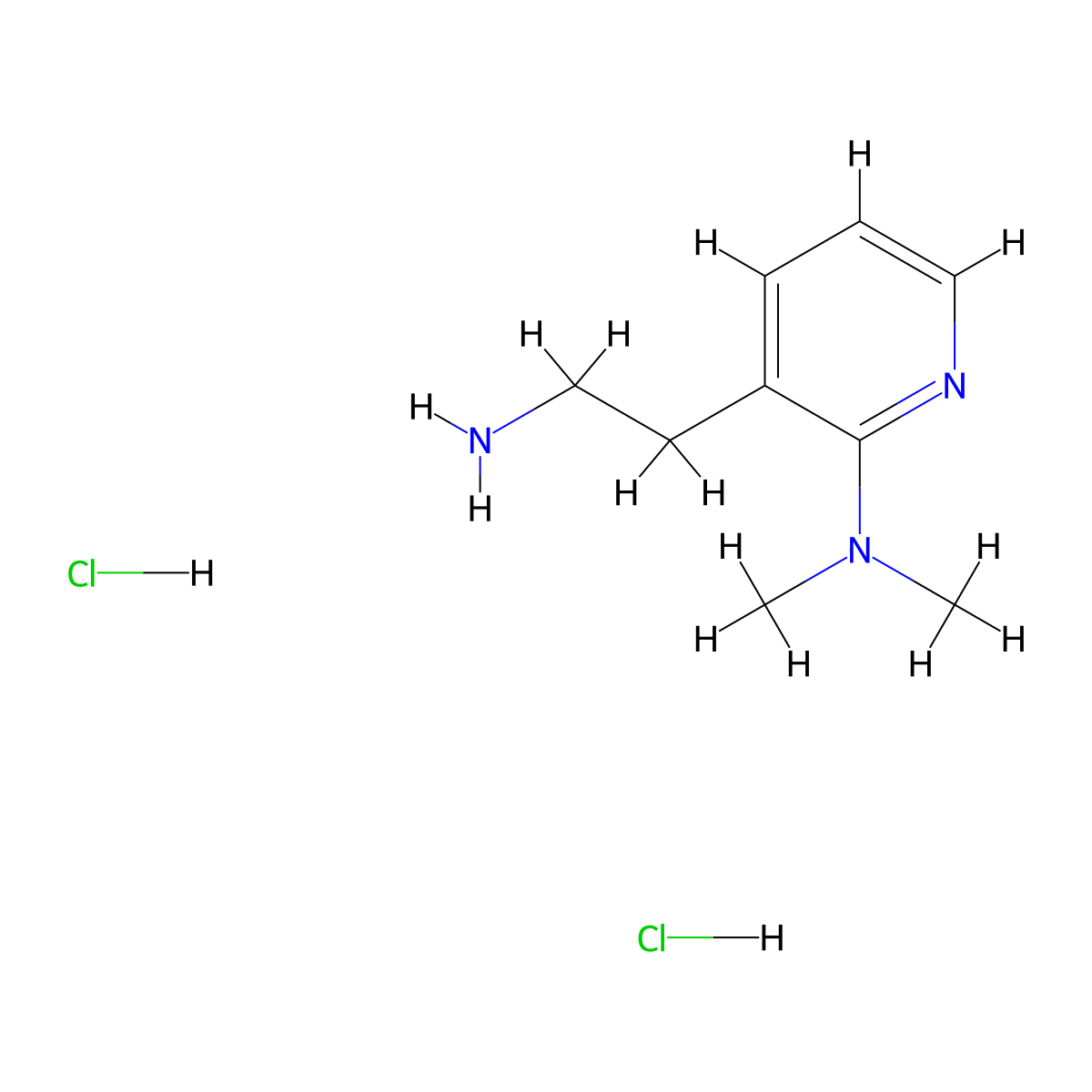 3-(2-aminoethyl)-N,N-dimethylpyridin-2-amine dihydrochloride molecular structure, CAS 2247103-70-2