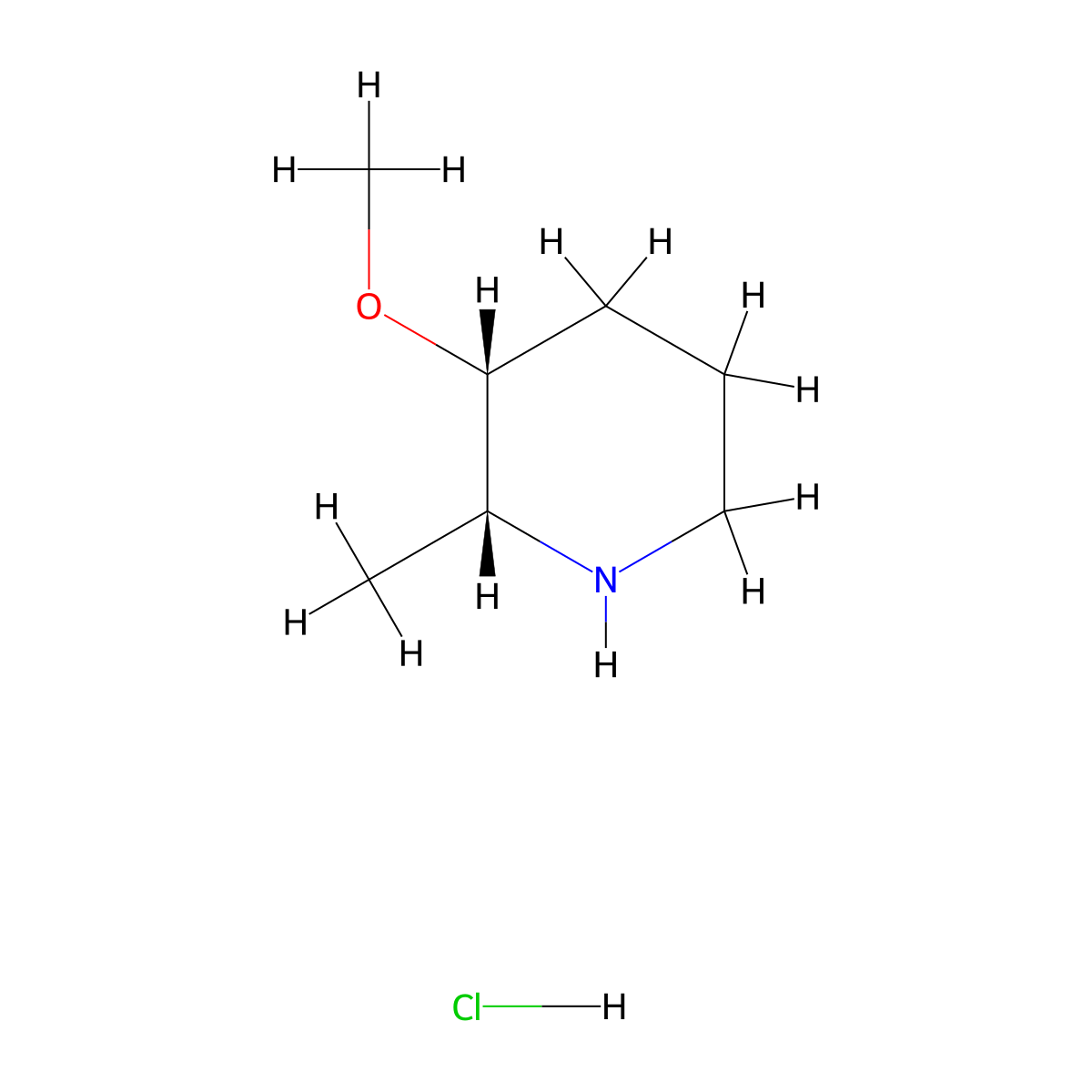 rac-(2R,3R)-3-methoxy-2-methylpiperidine hydrochloride molecular structure, CAS 2247103-75-7