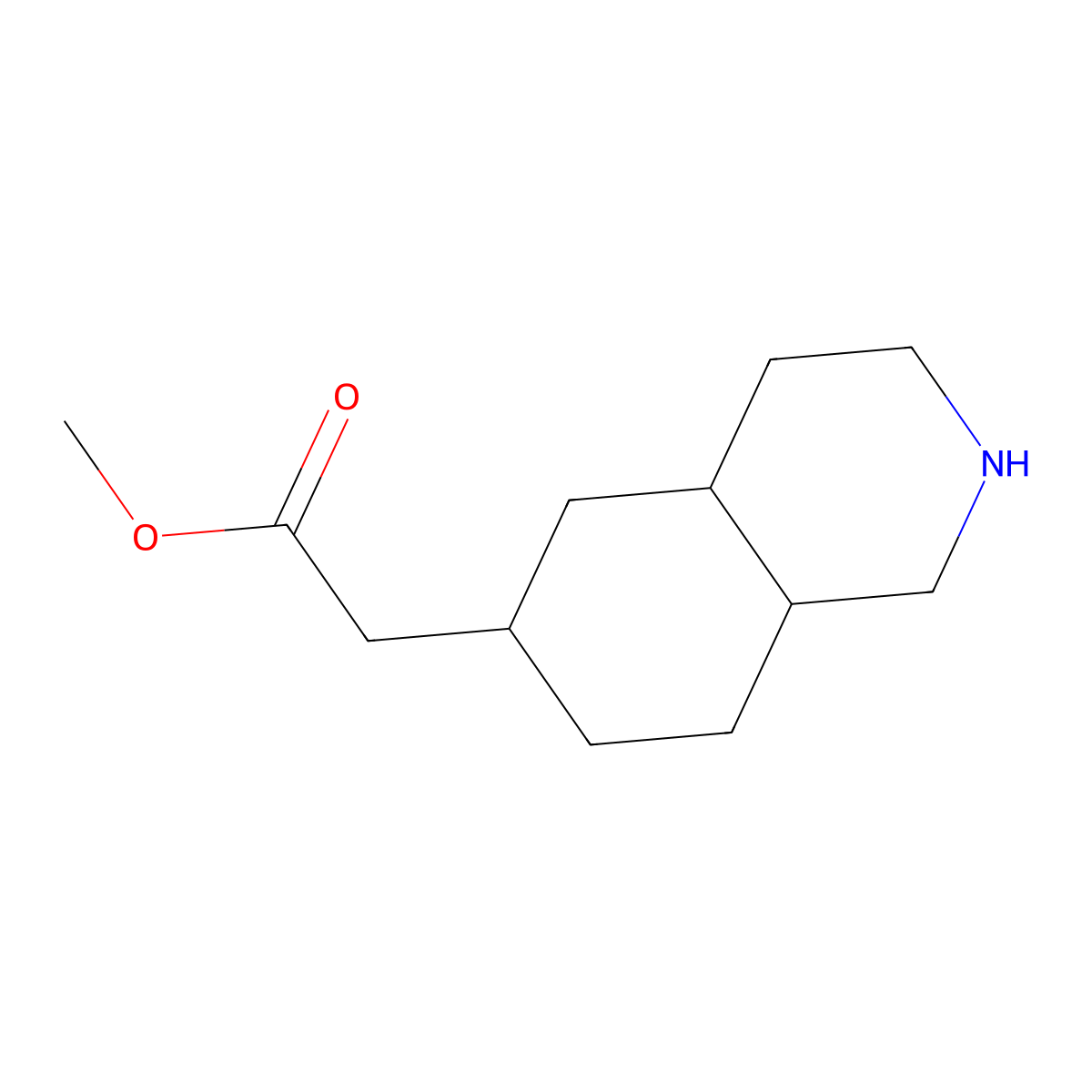 Methyl 2-(decahydroisoquinolin-6-yl)acetate molecular structure, CAS 2247103-85-9