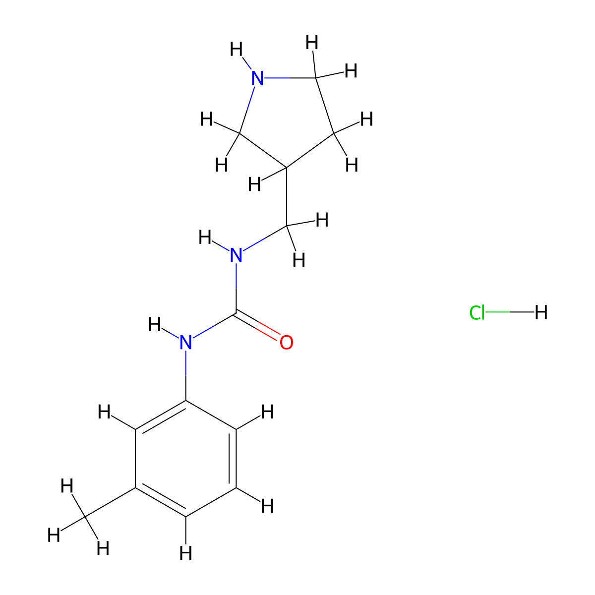 1-(3-Methylphenyl)-3-[(pyrrolidin-3-yl)methyl]urea hydrochloride molecular structure, CAS 2247103-88-2