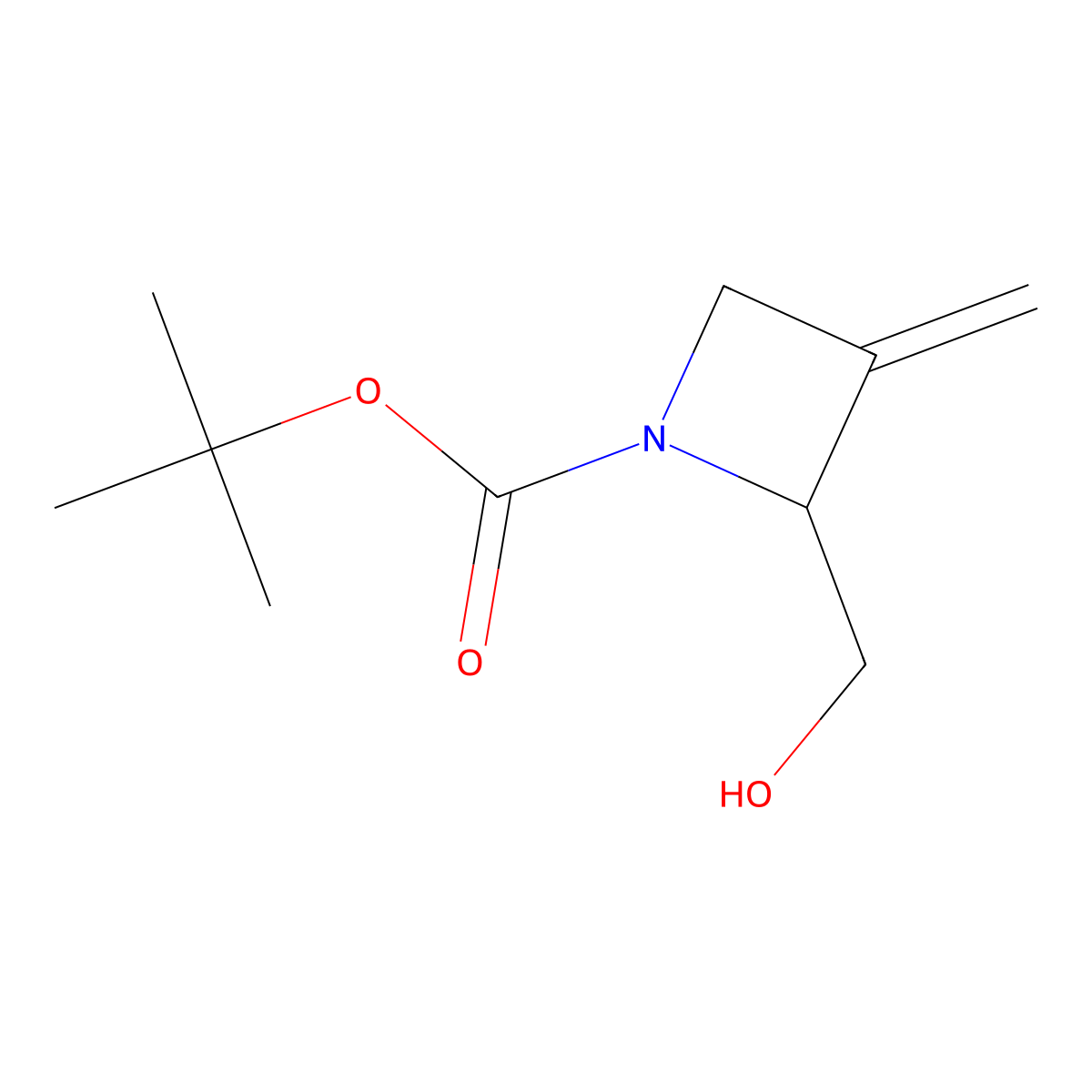 Tert-butyl 2-(hydroxymethyl)-3-methylideneazetidine-1-carboxylate molecular structure, CAS 2247103-92-8