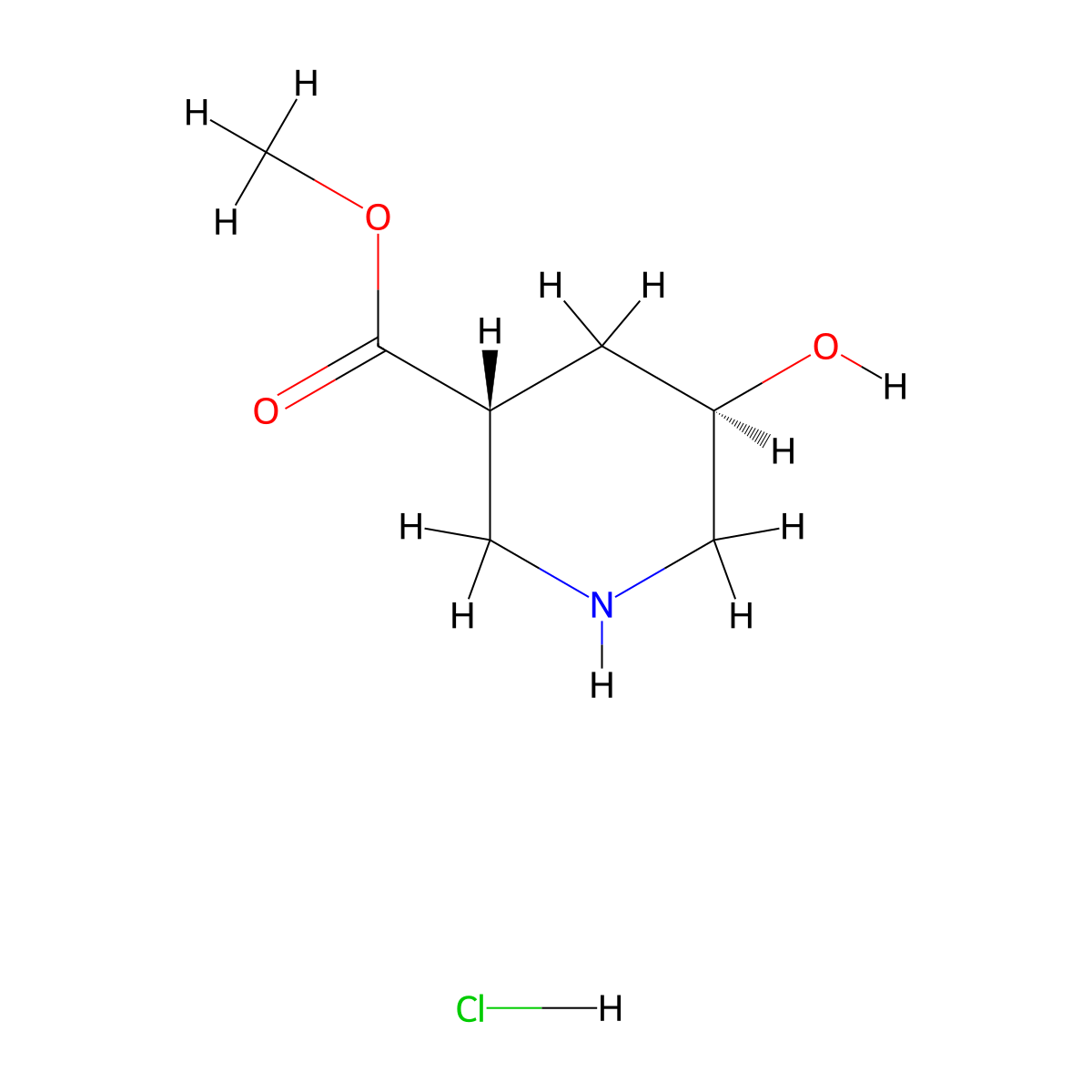 Methyl trans-5-hydroxypiperidine-3-carboxylate;hydrochloride molecular structure, CAS 2247104-00-1