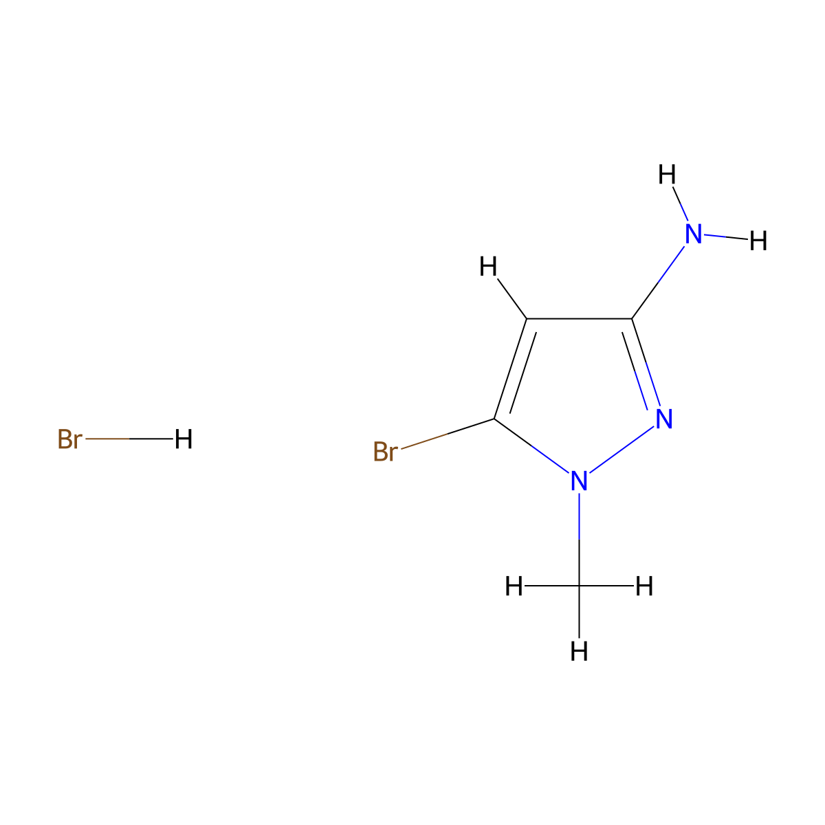 5-bromo-1-methyl-1H-pyrazol-3-amine hydrobromide molecular structure, CAS 2247104-09-0