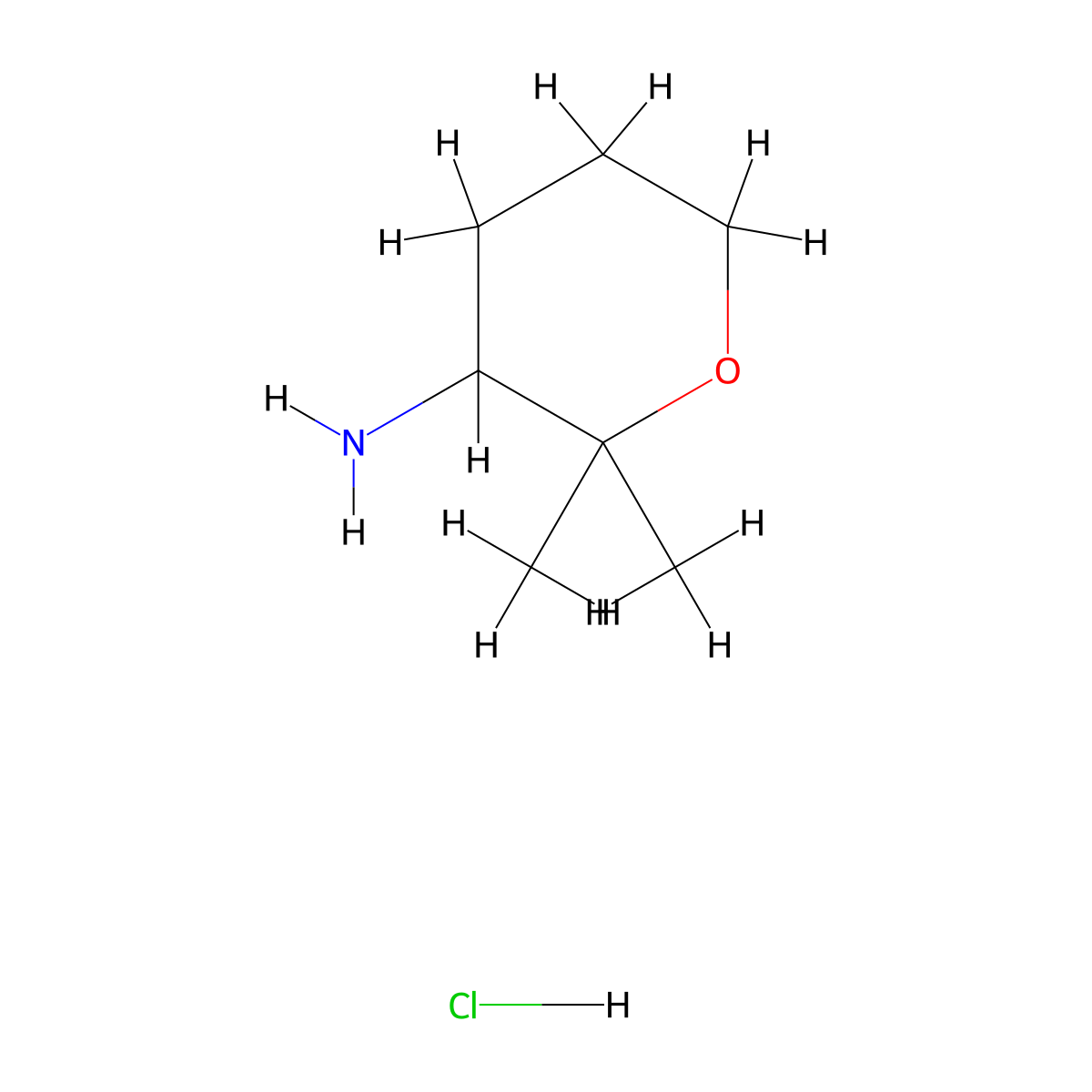 2,2-Dimethyloxan-3-amine hydrochloride molecular structure, CAS 2247104-12-5