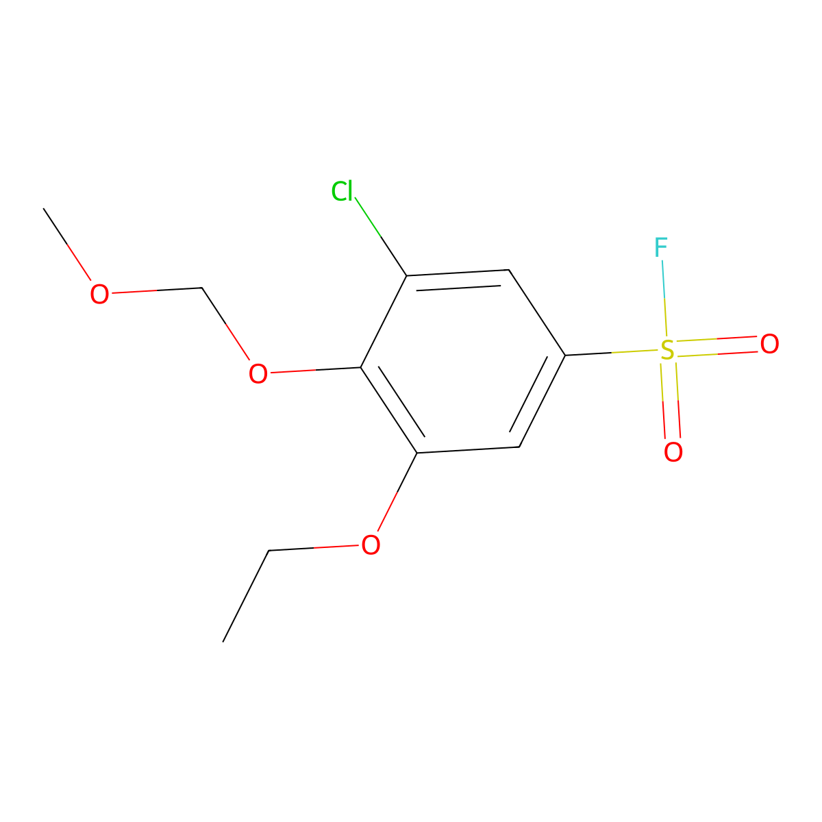 3-Chloro-5-ethoxy-4-(methoxymethoxy)benzene-1-sulfonyl fluoride molecular structure, CAS 2247104-13-6