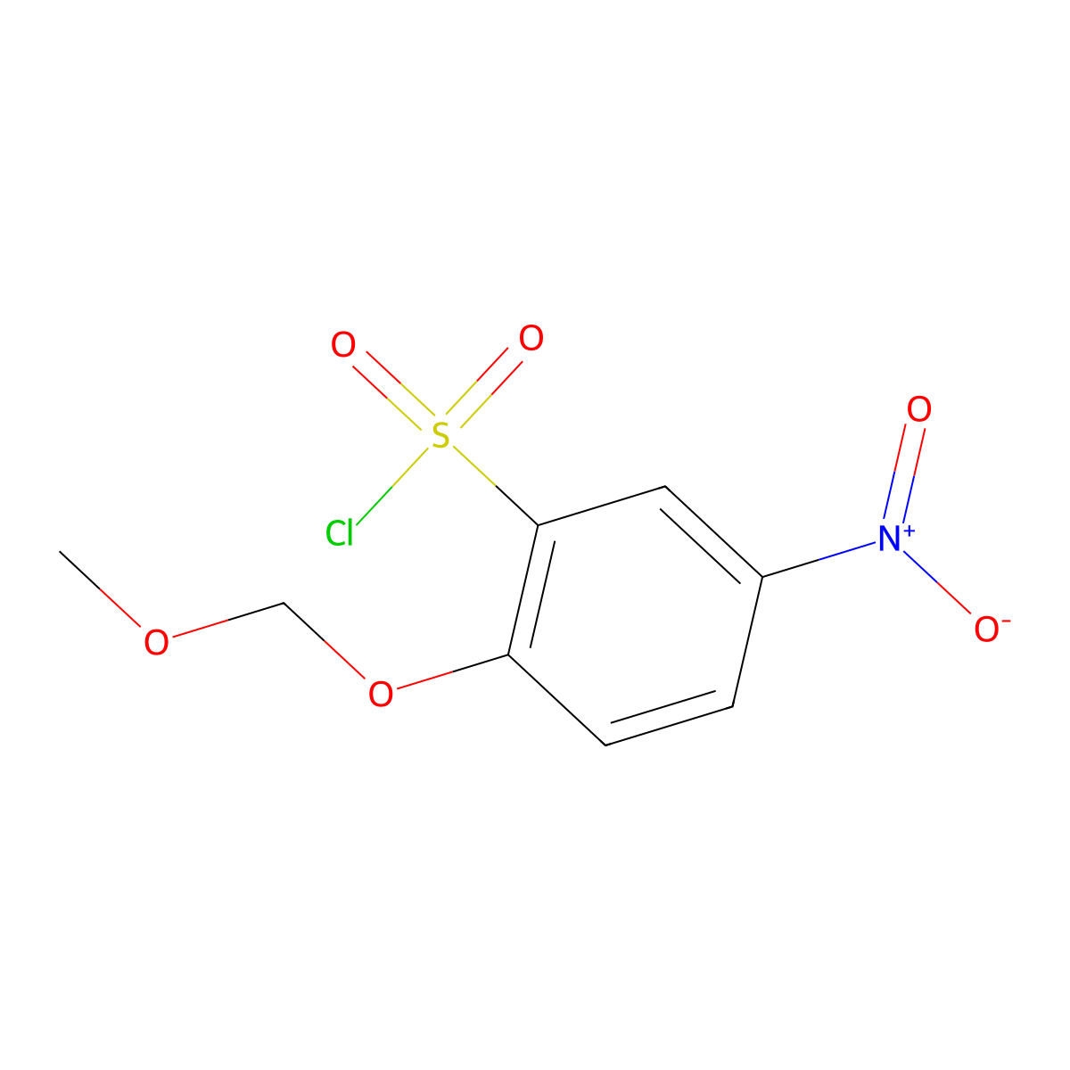 2-(Methoxymethoxy)-5-nitrobenzene-1-sulfonyl chloride molecular structure, CAS 2247104-14-7