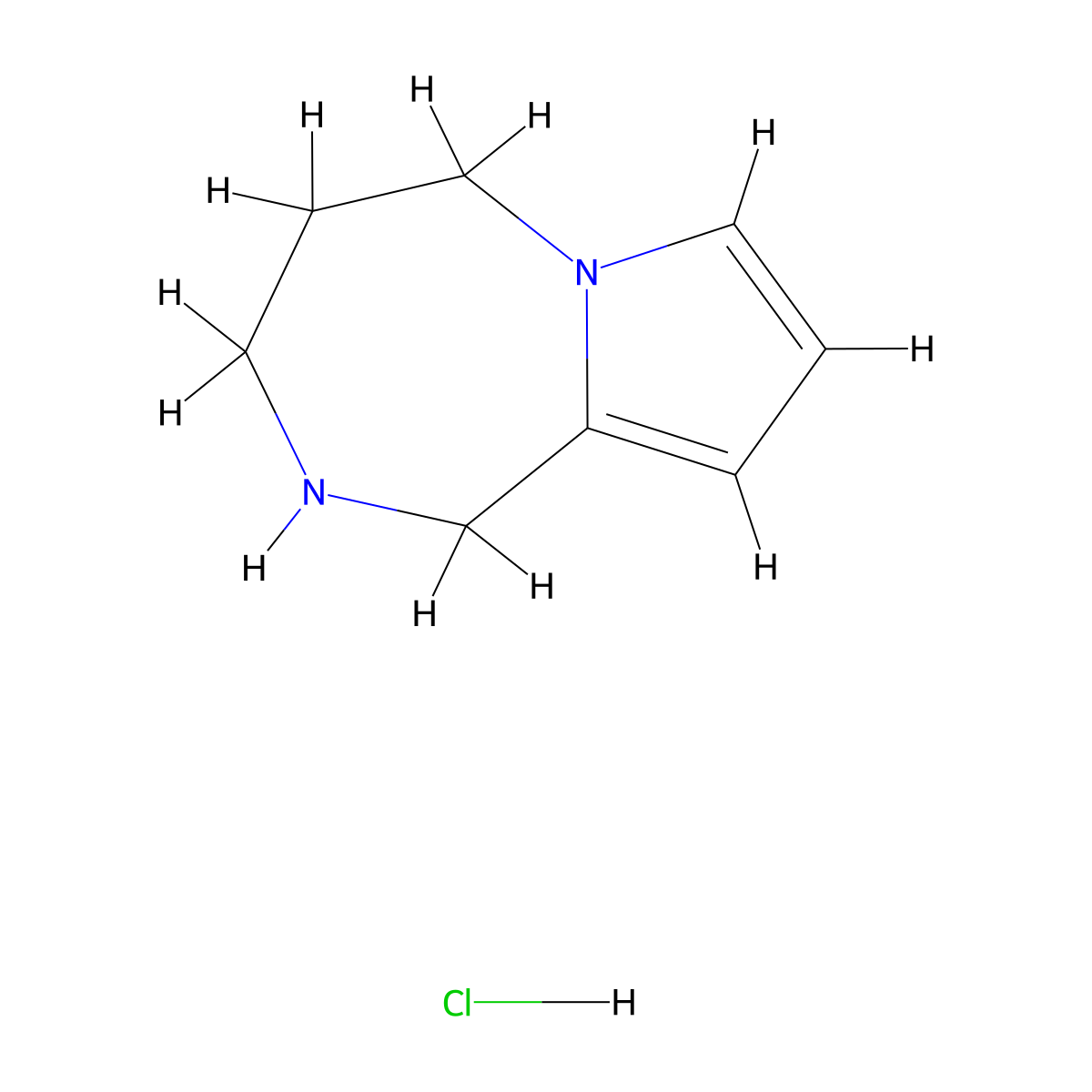 1H,2H,3H,4H,5H-pyrrolo[1,2-a][1,4]diazepine hydrochloride molecular structure, CAS 2247104-16-9