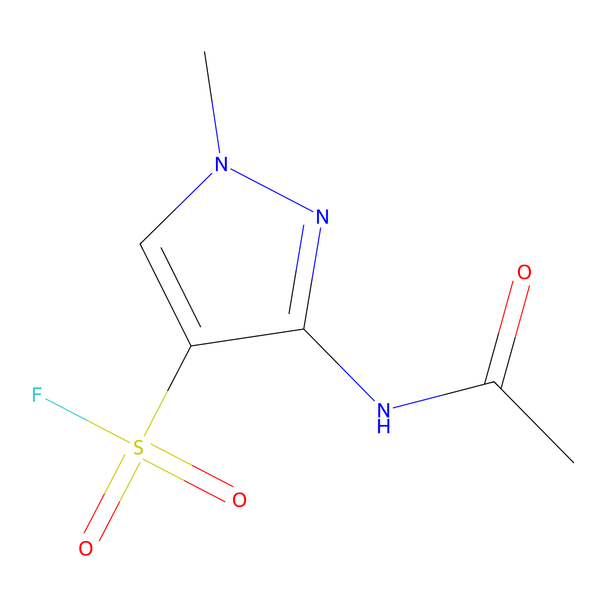 3-acetamido-1-methyl-1H-pyrazole-4-sulfonyl fluoride molecular structure, CAS 2247104-26-1