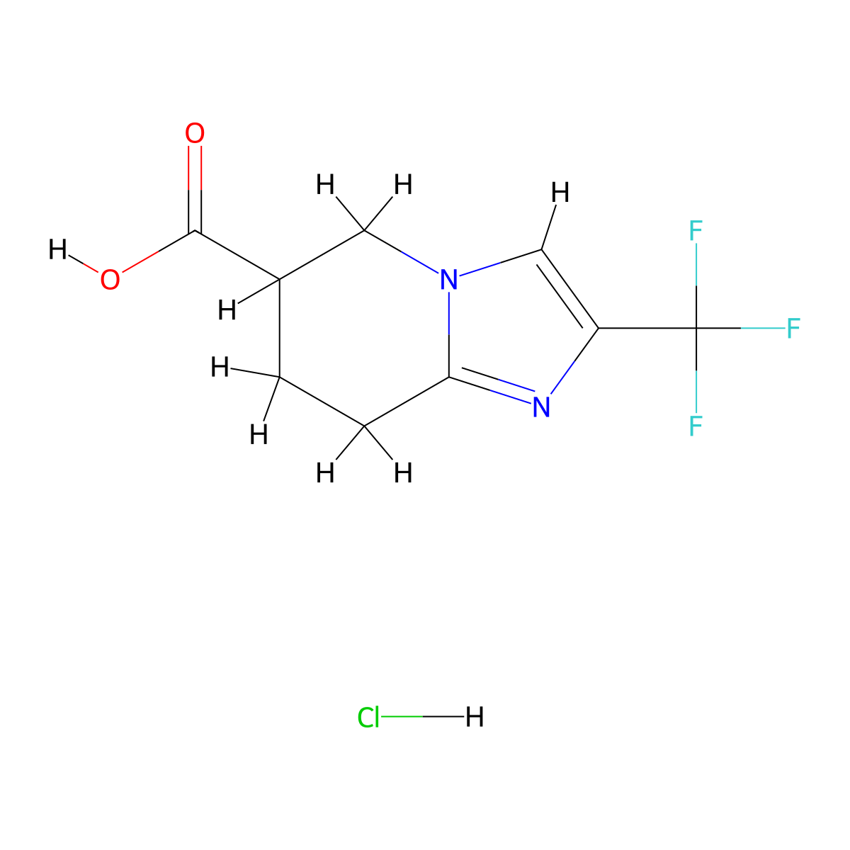 2-(Trifluoromethyl)-5,6,7,8-tetrahydroimidazo[1,2-a]pyridine-6-carboxylic acid;hydrochloride molecular structure, CAS 2247104-35-2