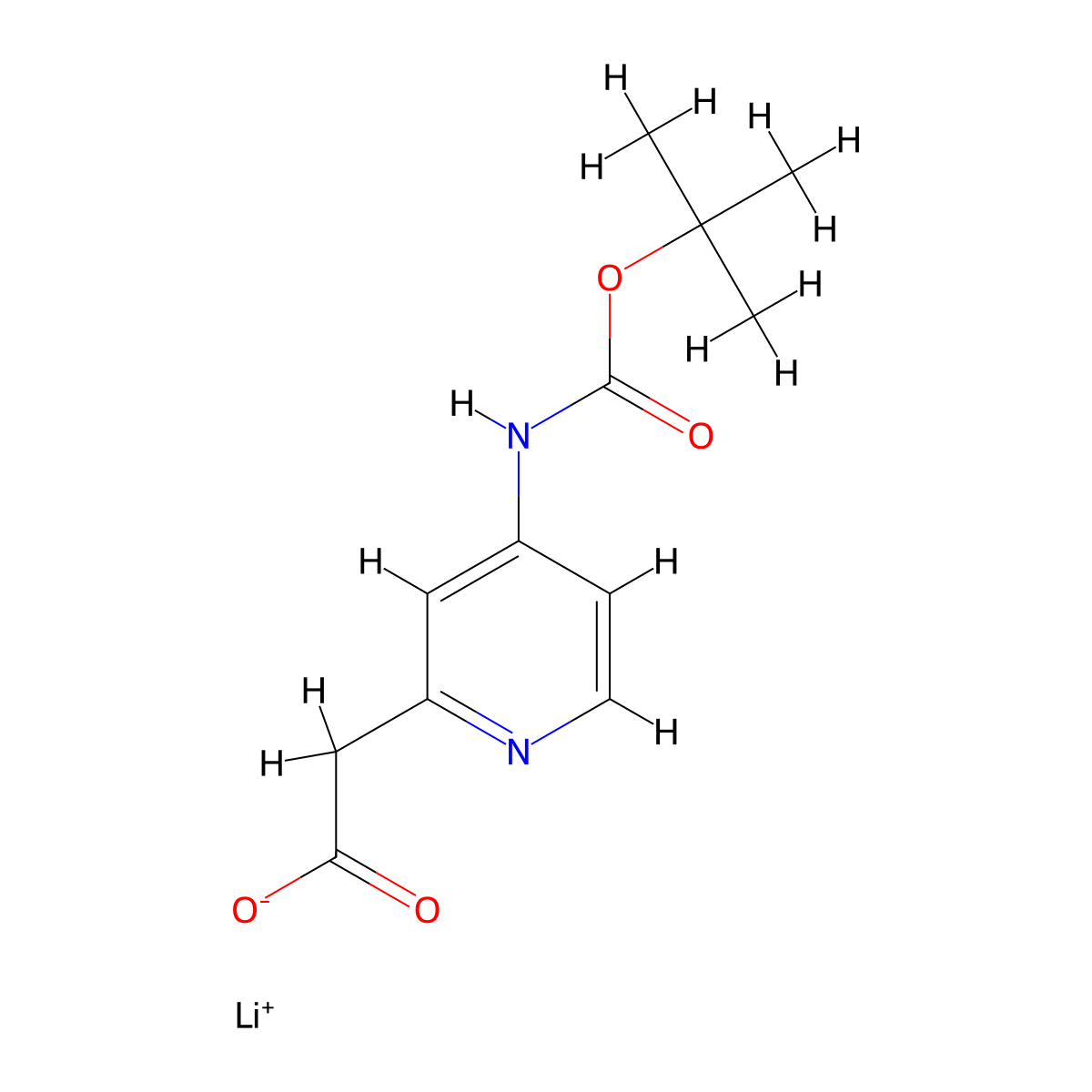 Lithium(1+) 2-(4-{[(tert-butoxy)carbonyl]amino}pyridin-2-yl)acetate molecular structure, CAS 2247104-55-6