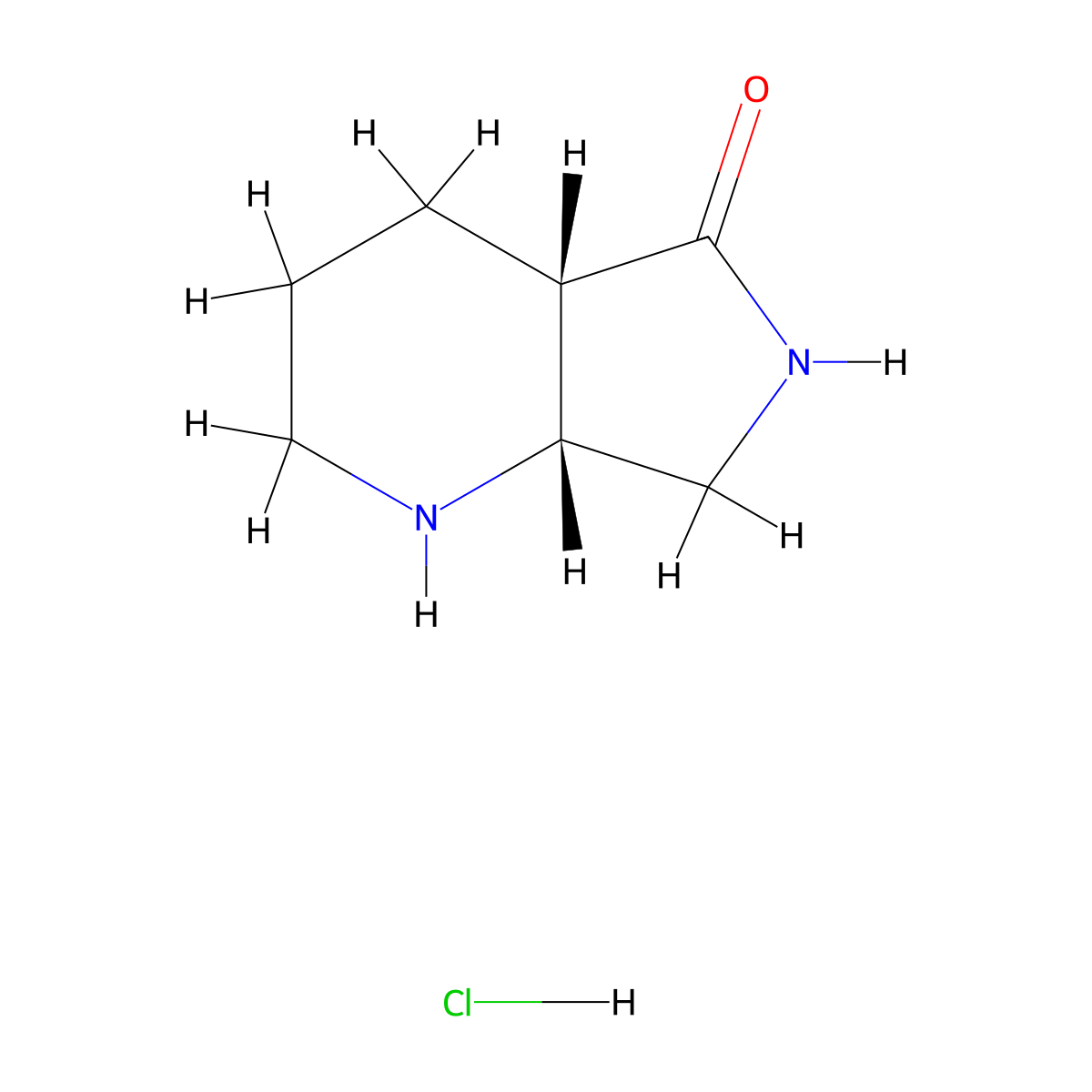 rac-(4aR,7aS)-octahydro-1H-pyrrolo(3,4-b)pyridin-5-one hydrochloride molecular structure, CAS 2247105-26-4